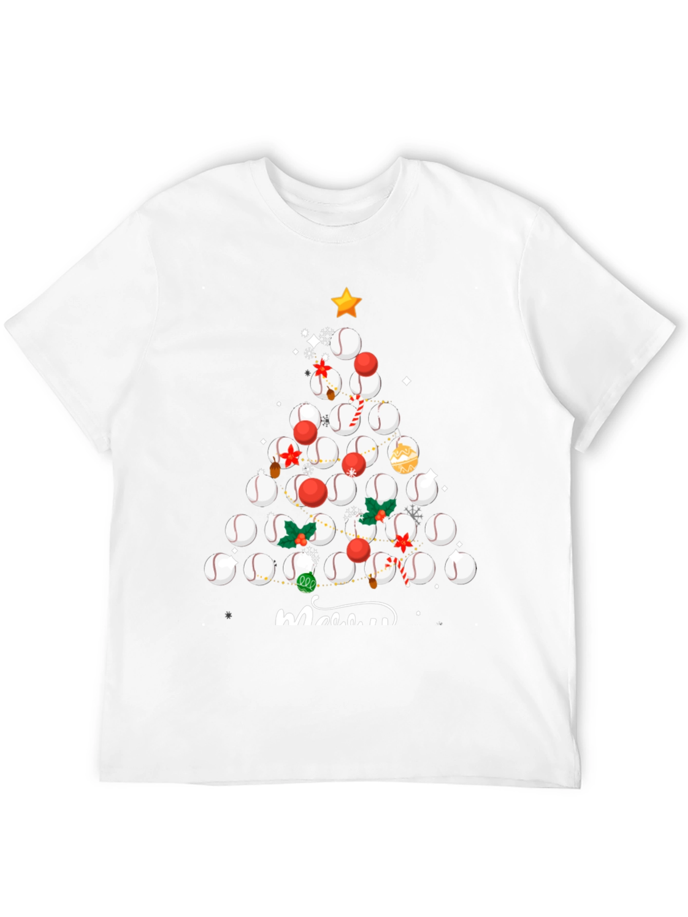 Baseball Christmas Tree T-Shirt