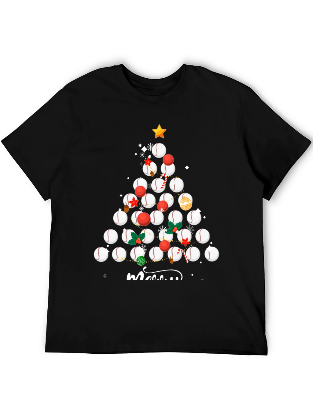 Baseball Christmas Tree T-Shirt