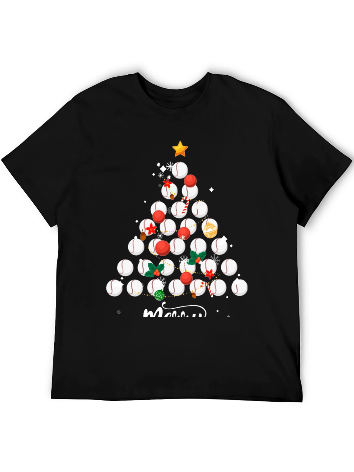 Baseball Christmas Tree T-Shirt