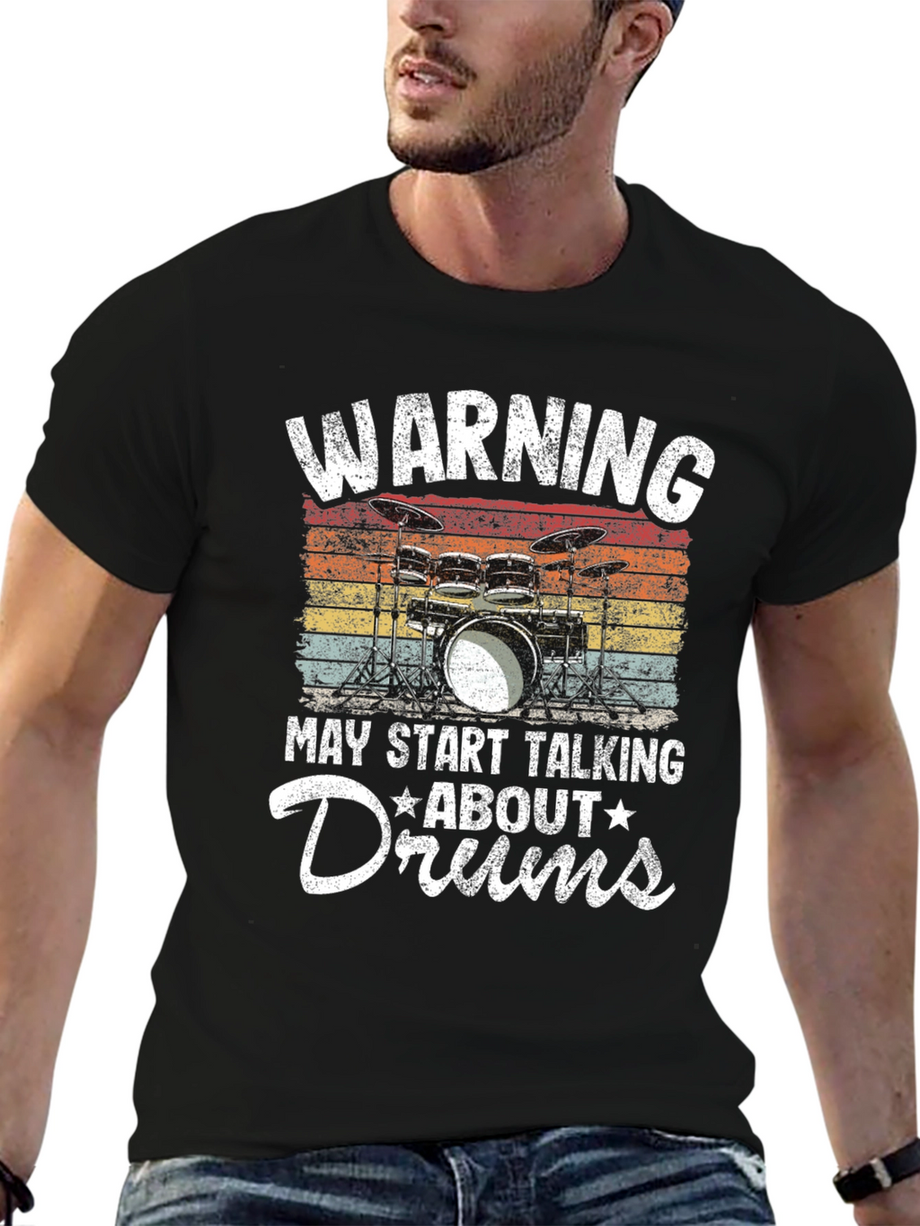 Warning Drums Graphic Tee - Musician T-Shirt