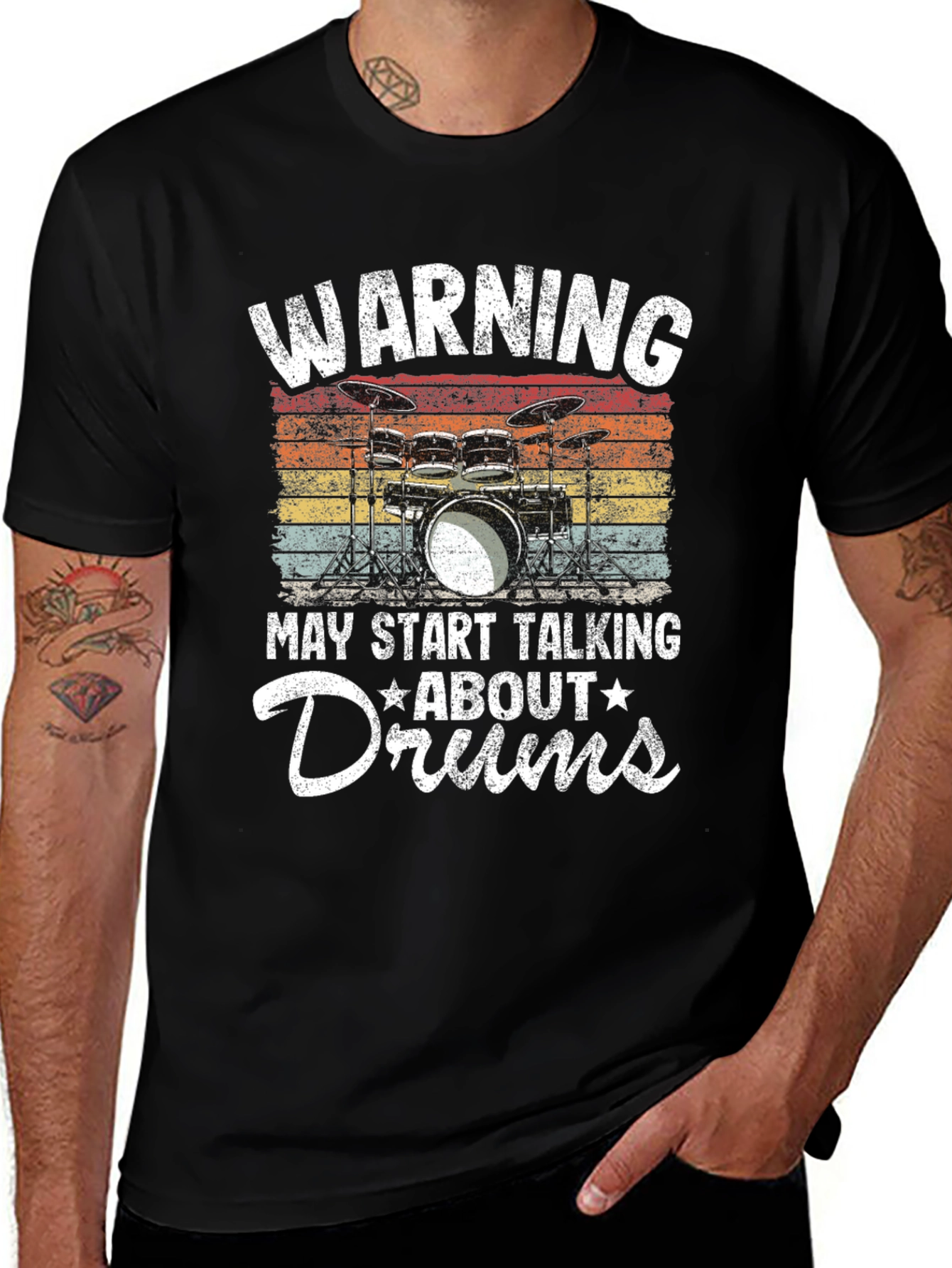 Warning Drums Graphic Tee - Musician T-Shirt