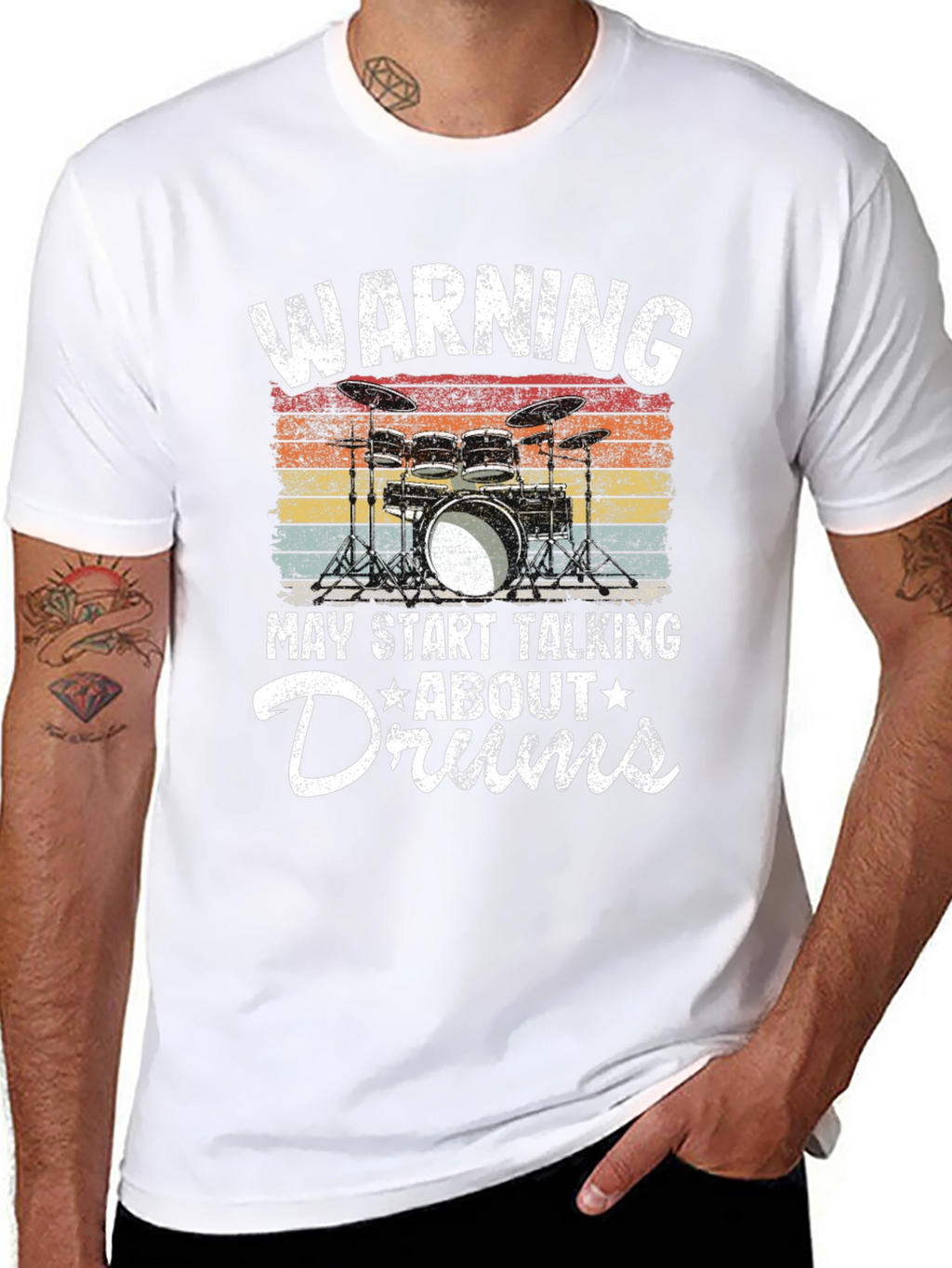 Warning Drums Graphic Tee - Musician T-Shirt