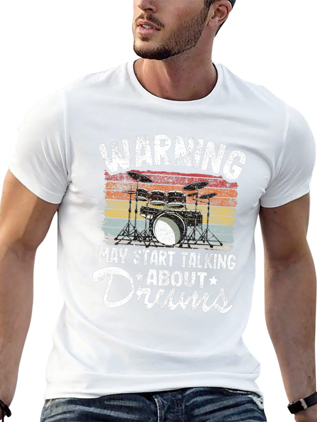 Warning Drums Graphic Tee - Musician T-Shirt