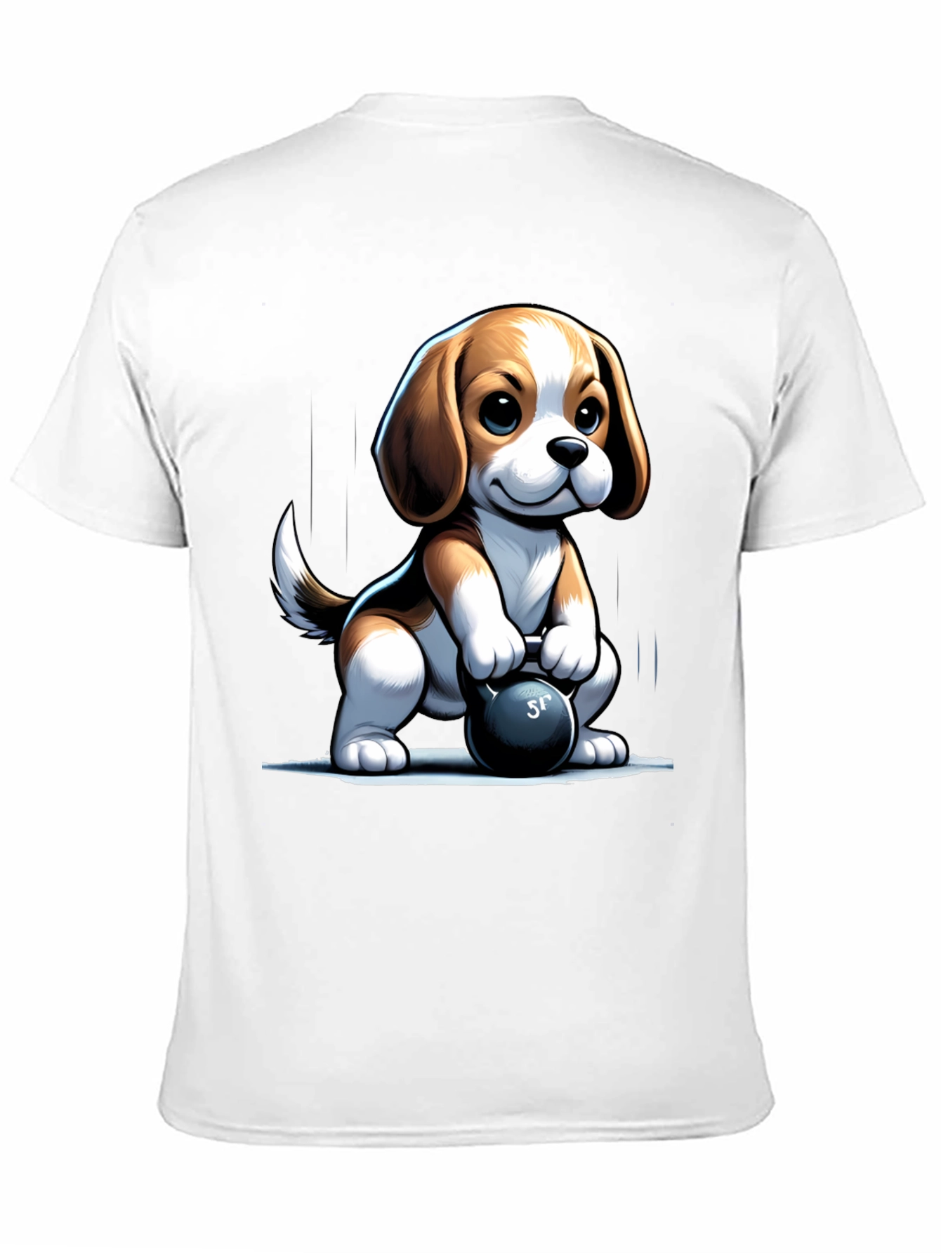 Cute Dog Lifting Weights T-Shirt