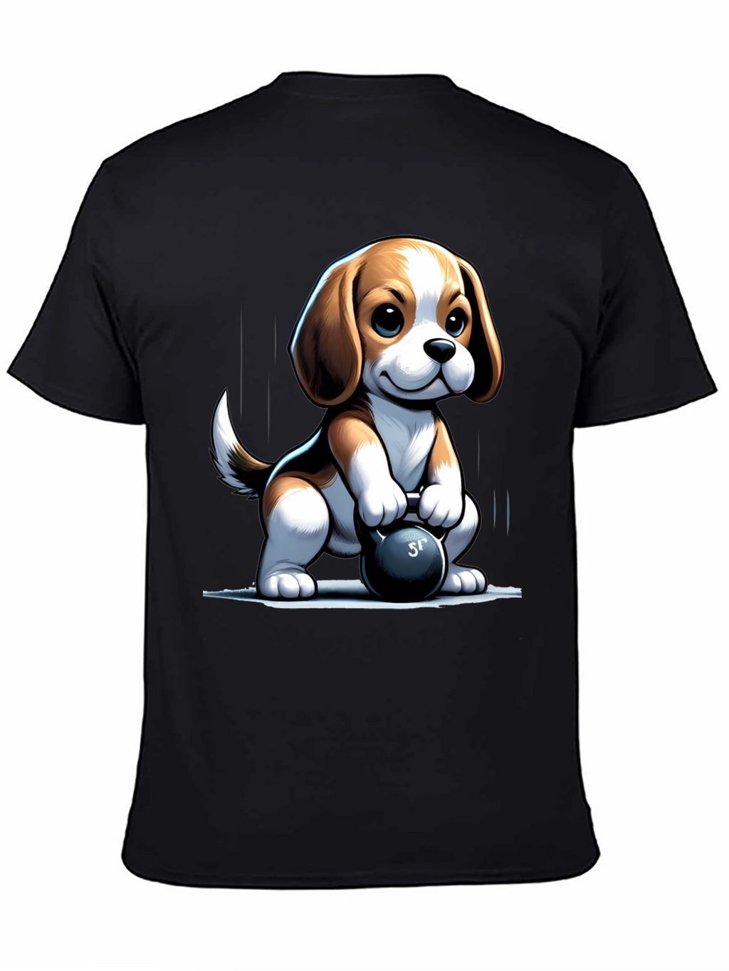Cute Dog Lifting Weights T-Shirt