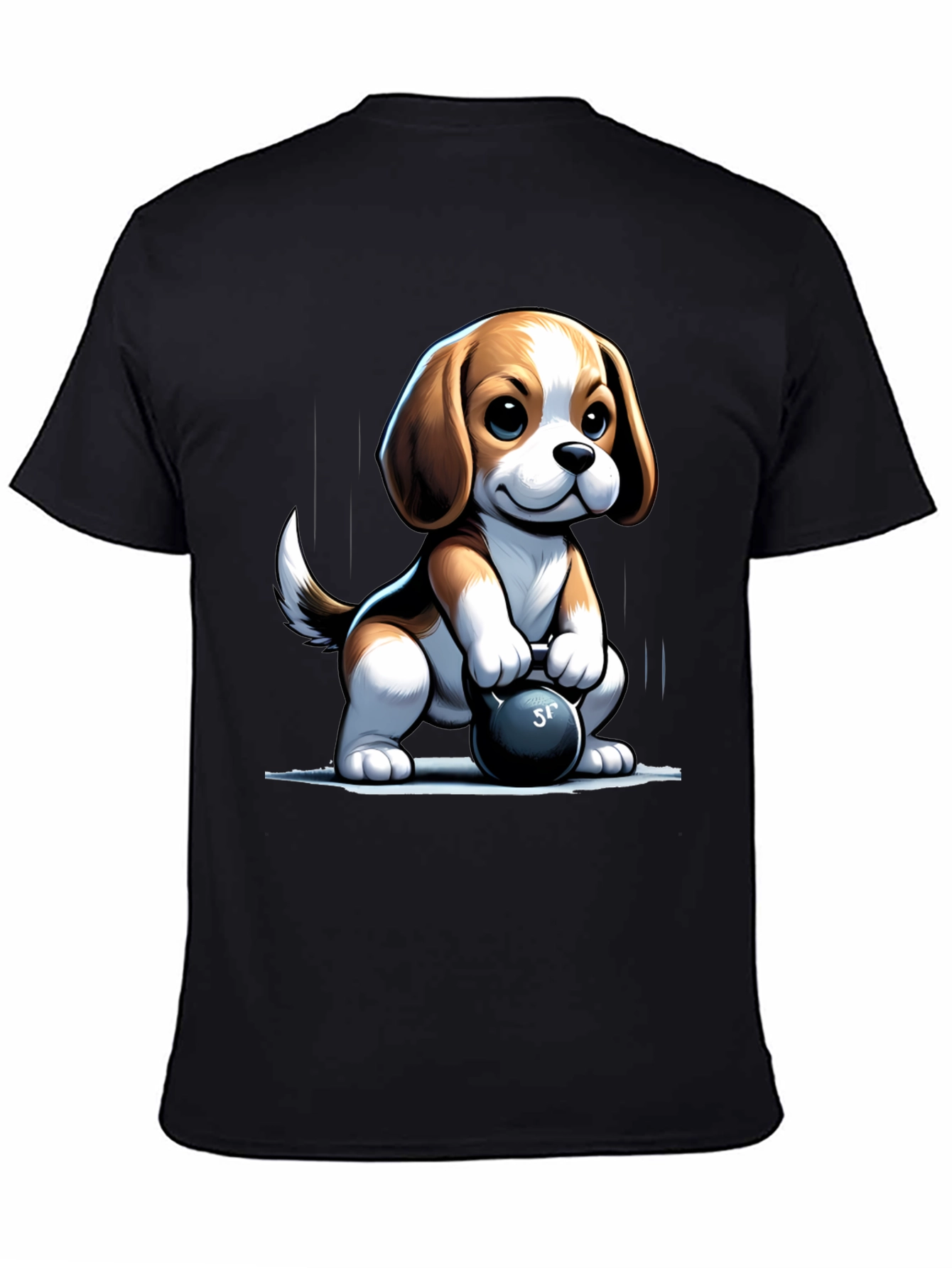 Cute Dog Lifting Weights T-Shirt