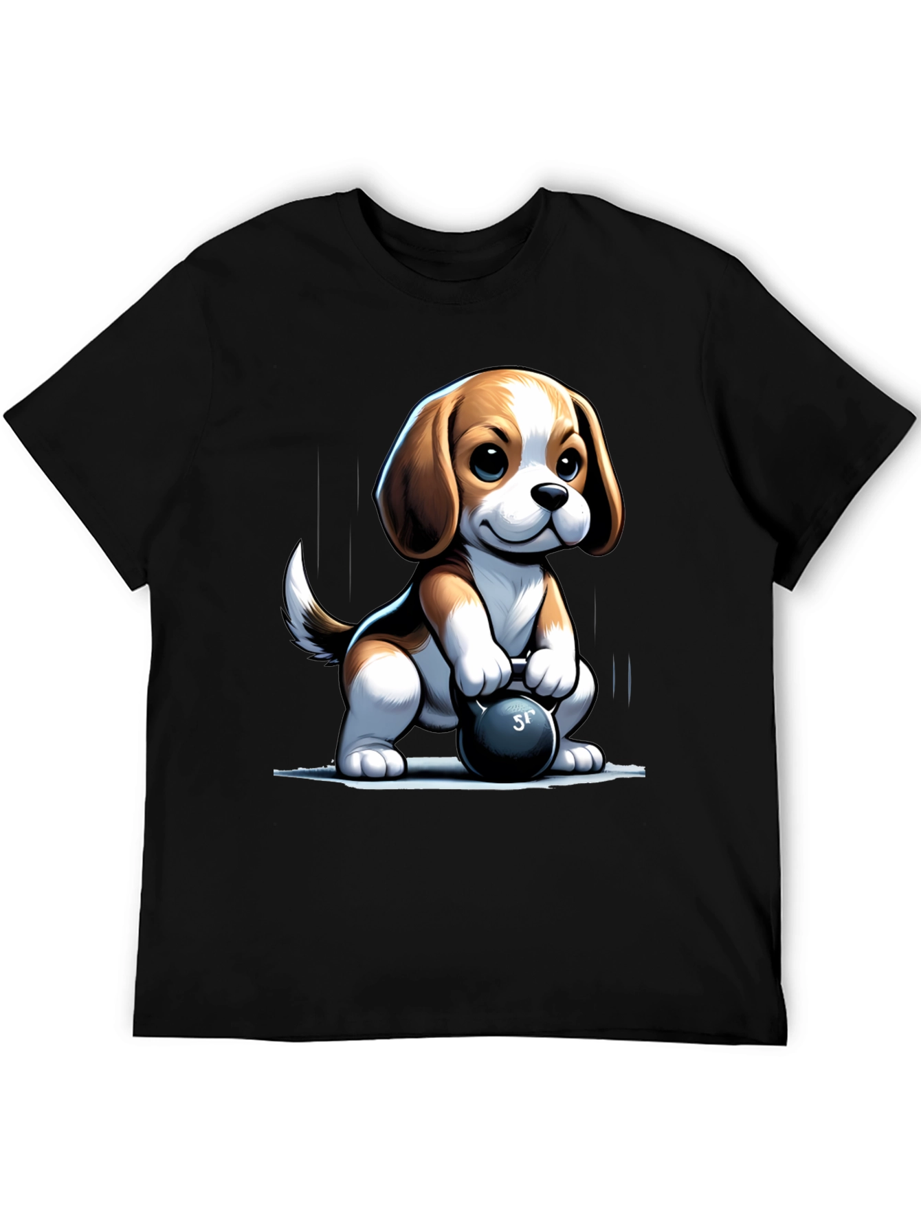 Cute Dog Lifting Weights T-Shirt
