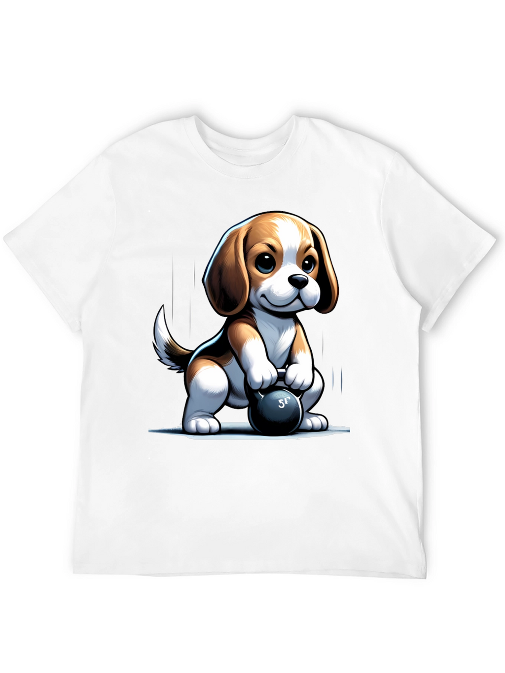 Cute Dog Lifting Weights T-Shirt