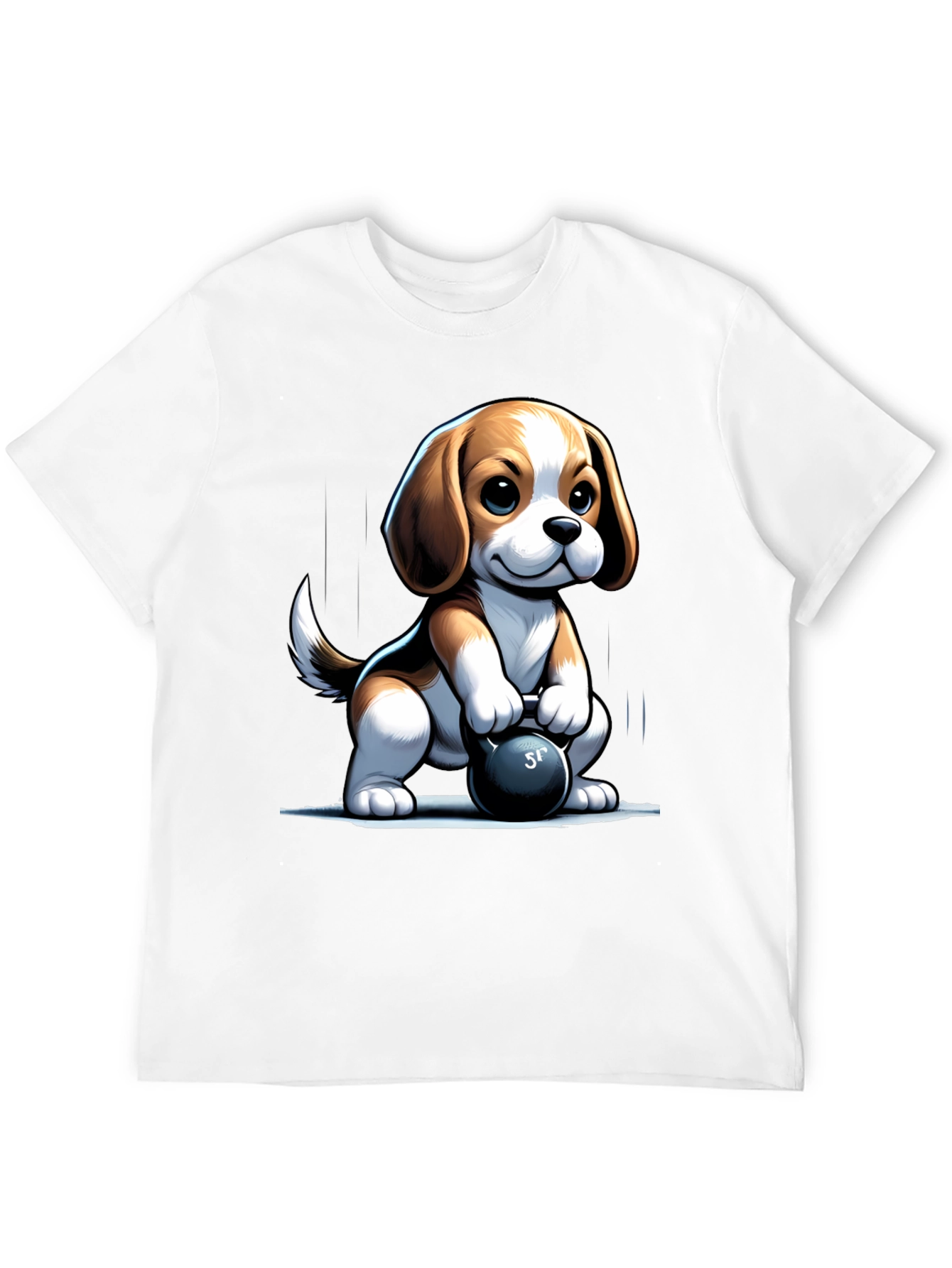 Cute Dog Lifting Weights T-Shirt