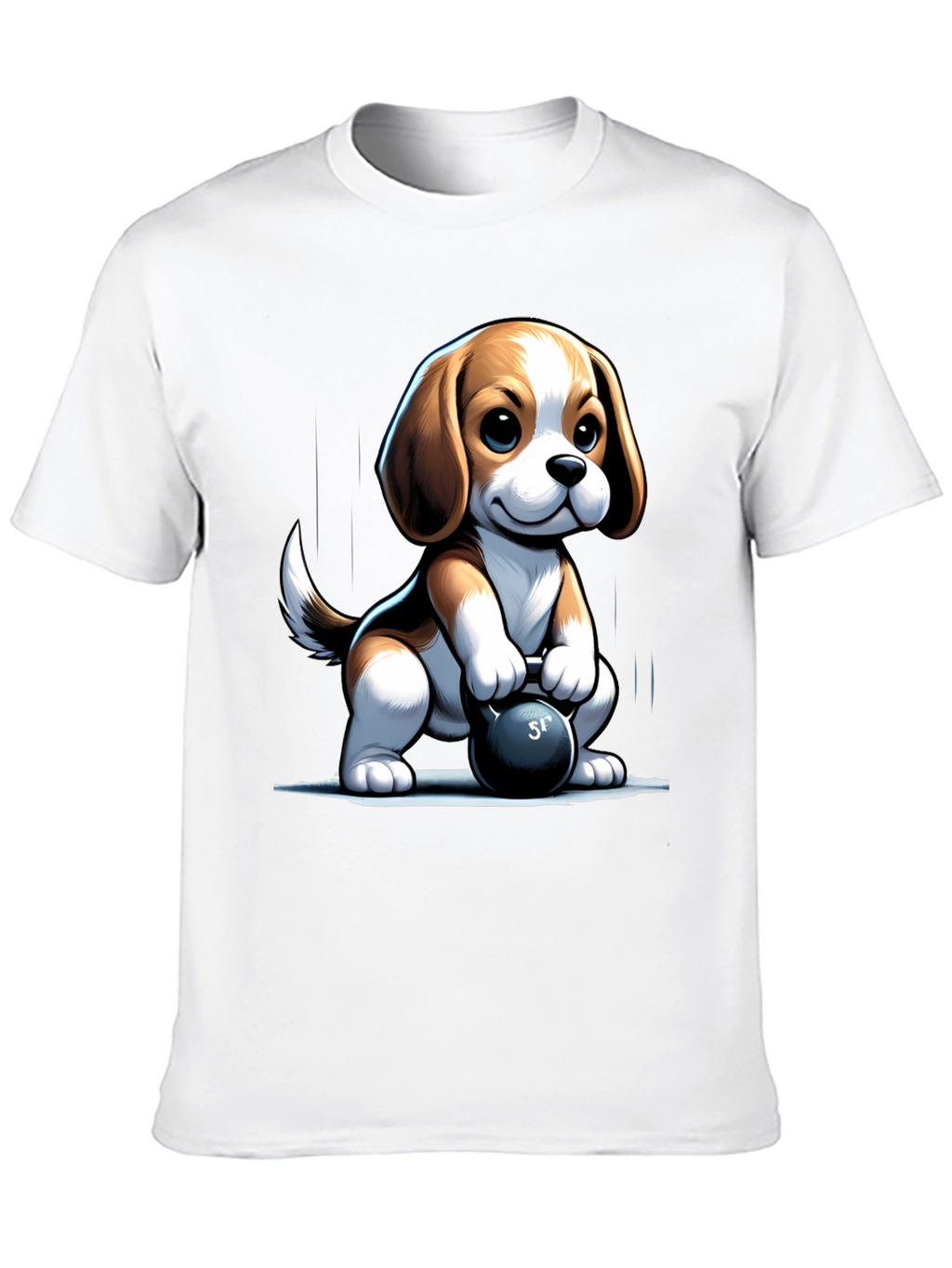 Cute Dog Lifting Weights T-Shirt