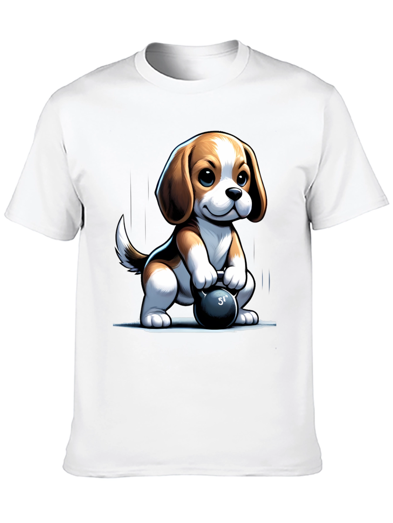 Cute Dog Lifting Weights T-Shirt
