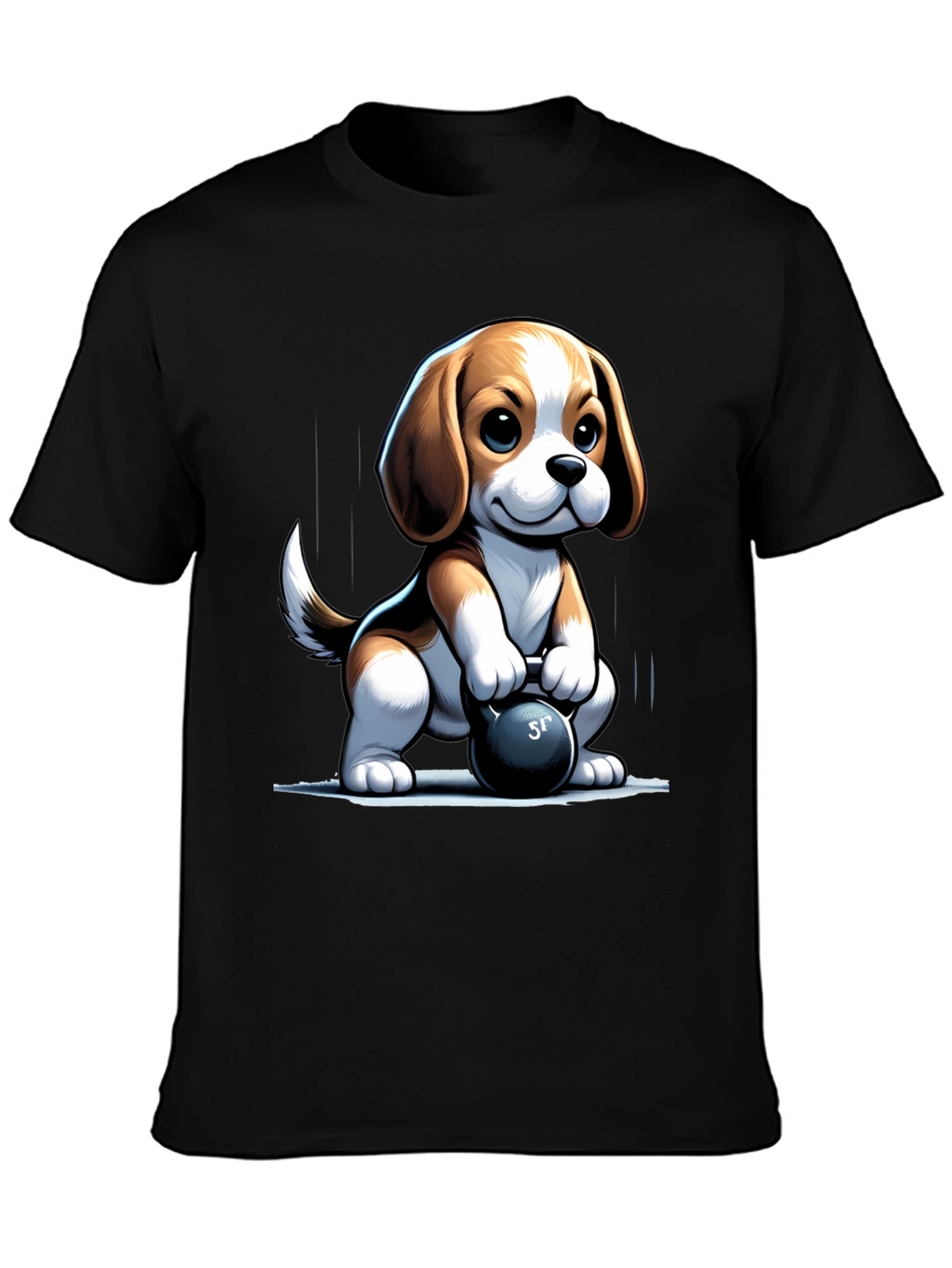 Cute Dog Lifting Weights T-Shirt