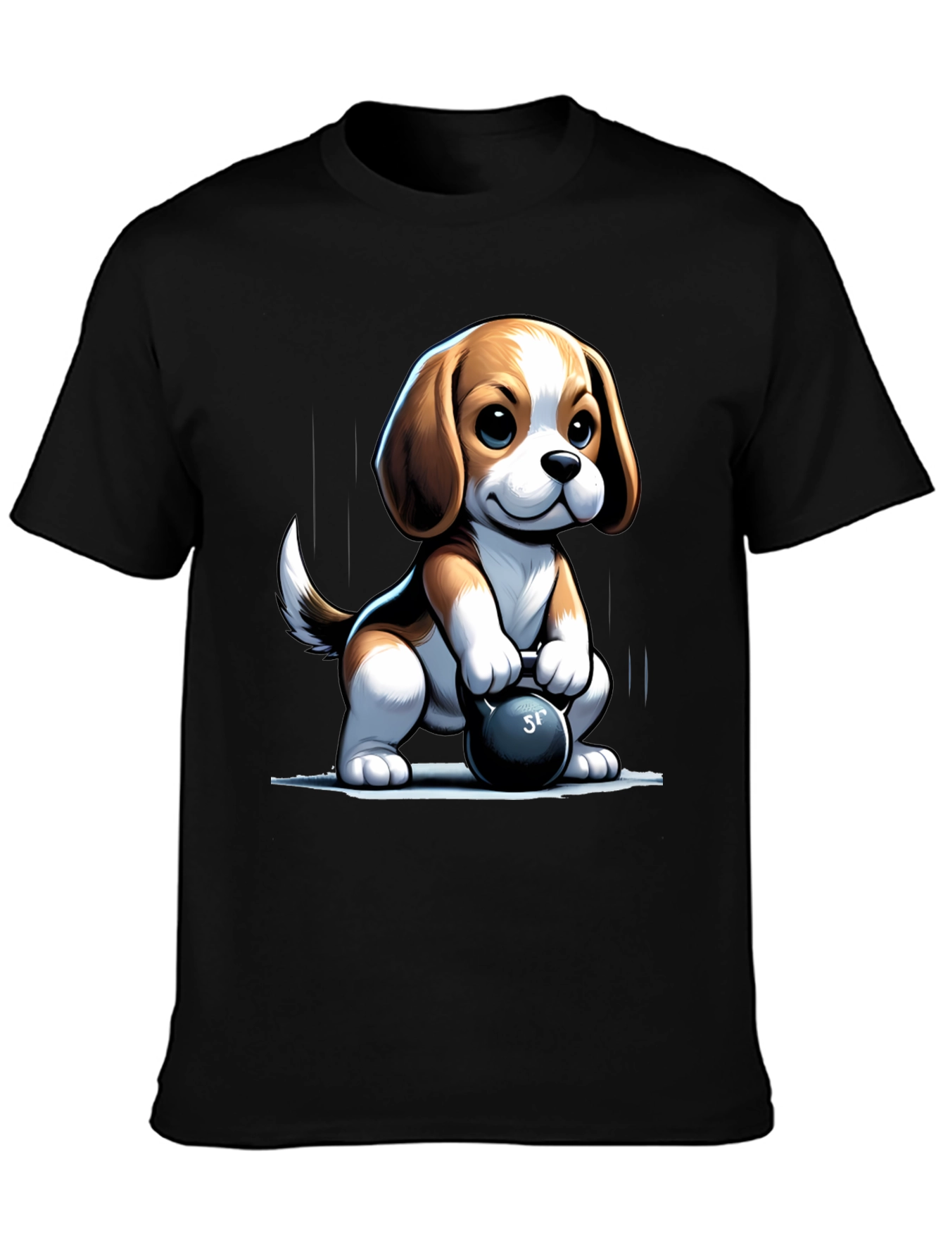 Cute Dog Lifting Weights T-Shirt