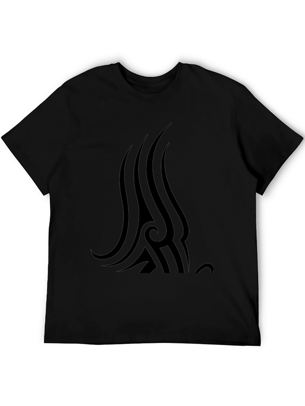 Mens Black T-Shirt with Tribal Graphic Print