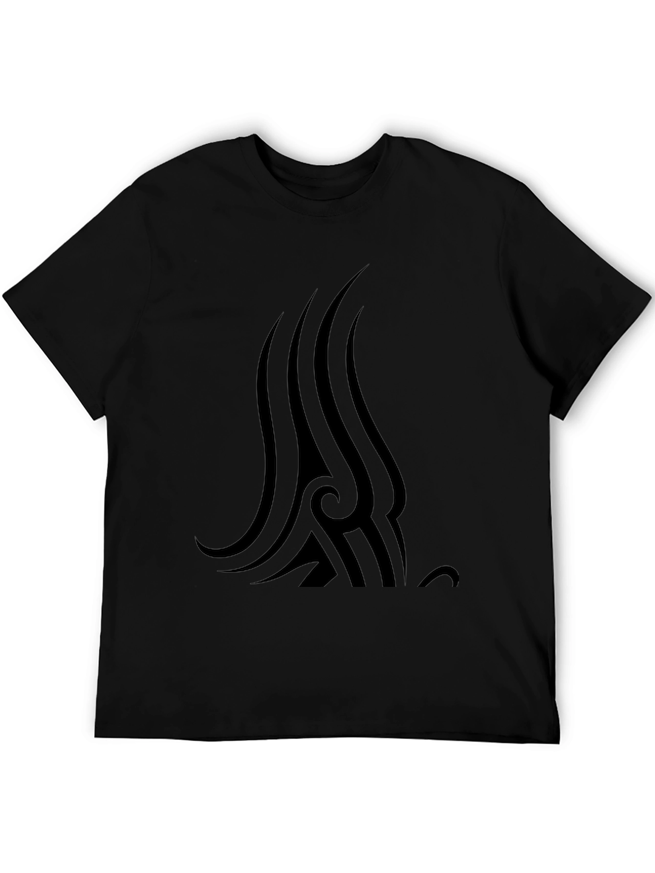 Mens Black T-Shirt with Tribal Graphic Print