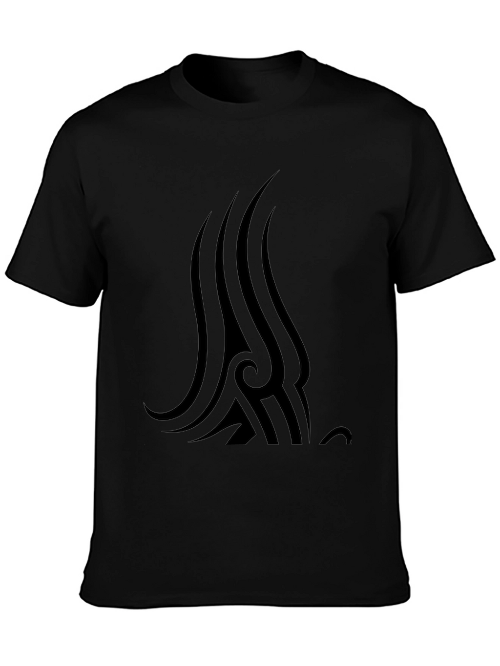 Mens Black T-Shirt with Tribal Graphic Print