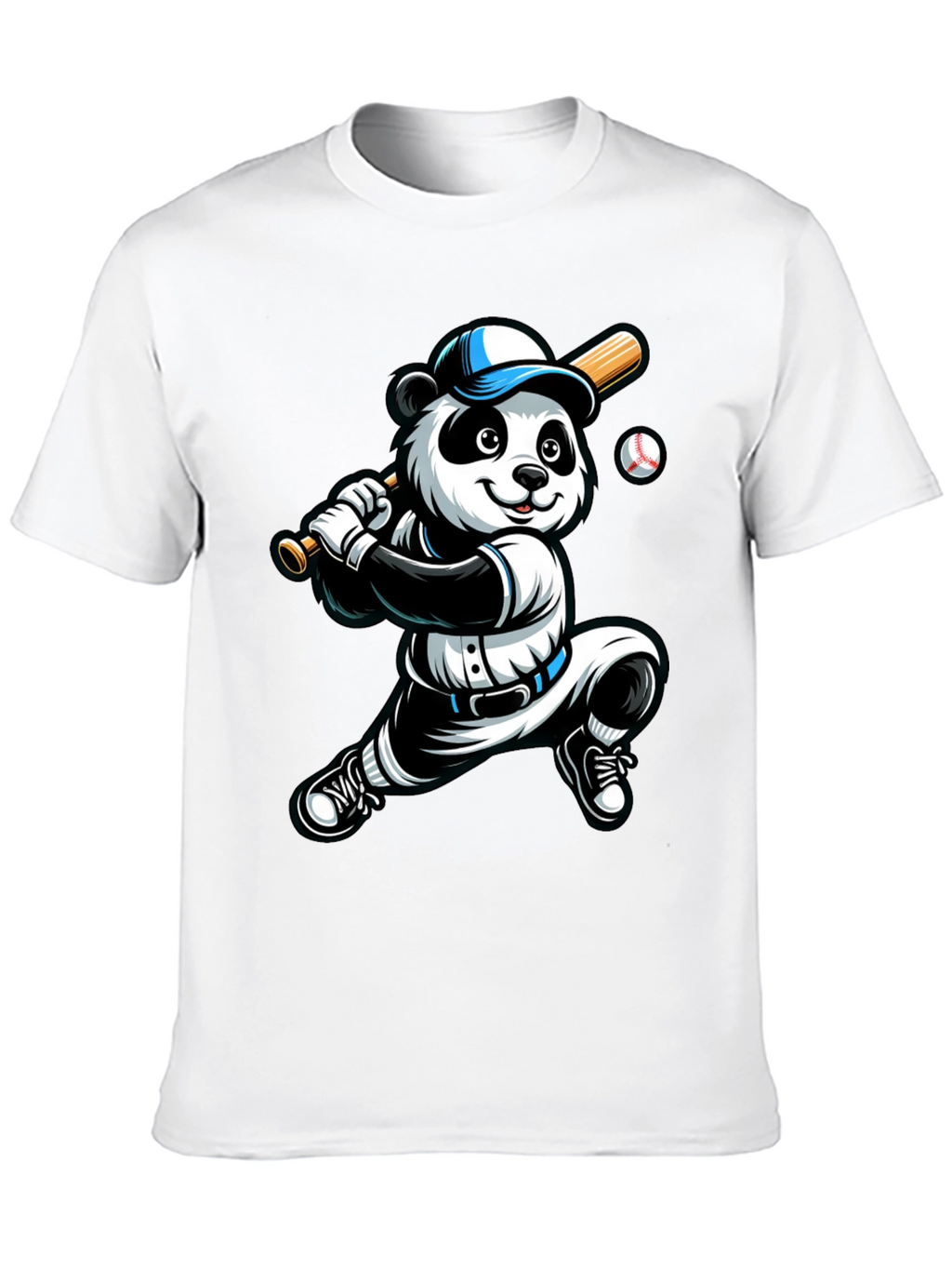 Panda Baseball Player Graphic Tee