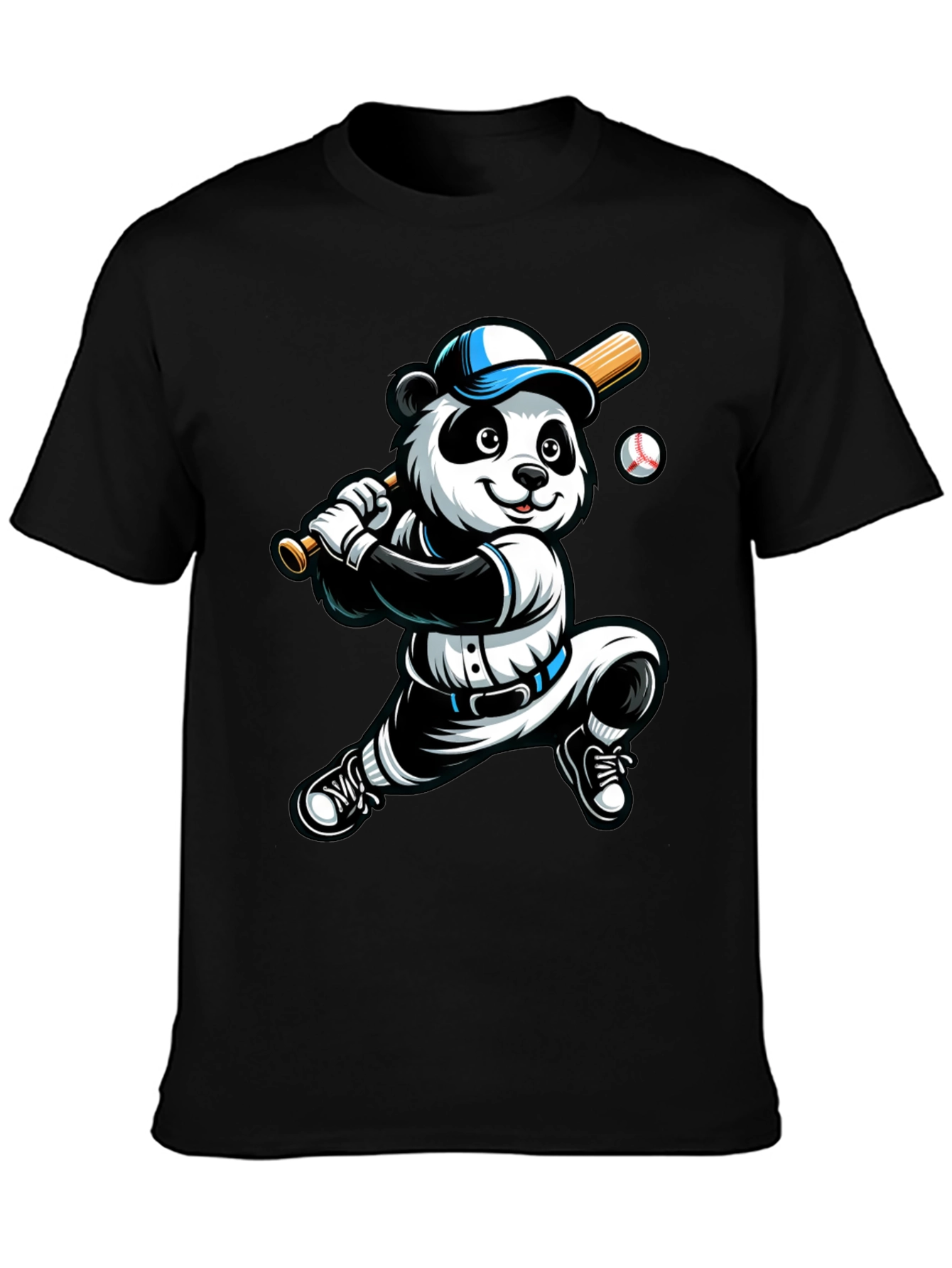 Panda Baseball Player Graphic Tee