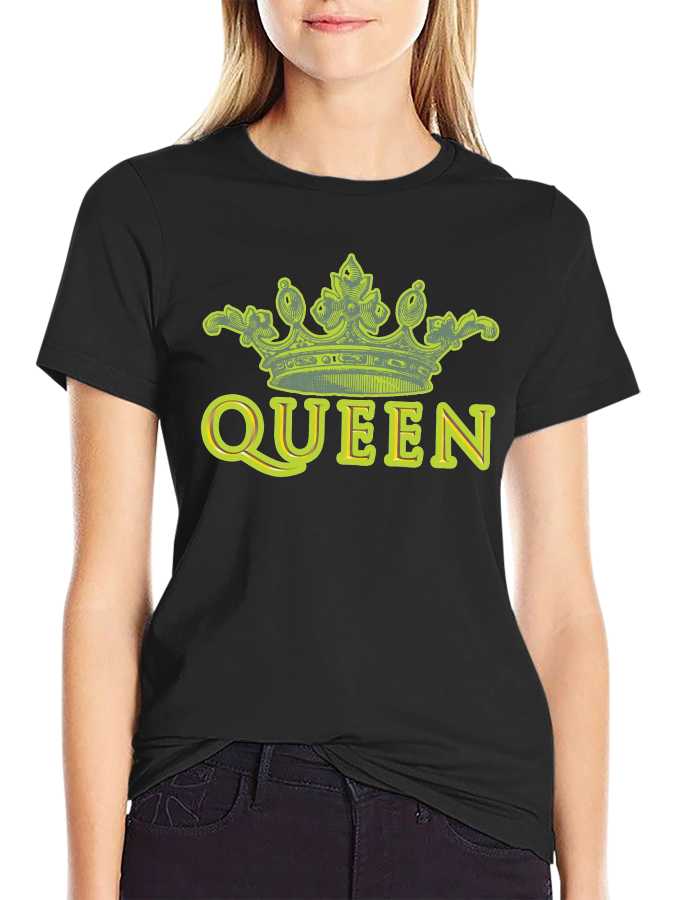 Queen Crown Graphic Tee - Black