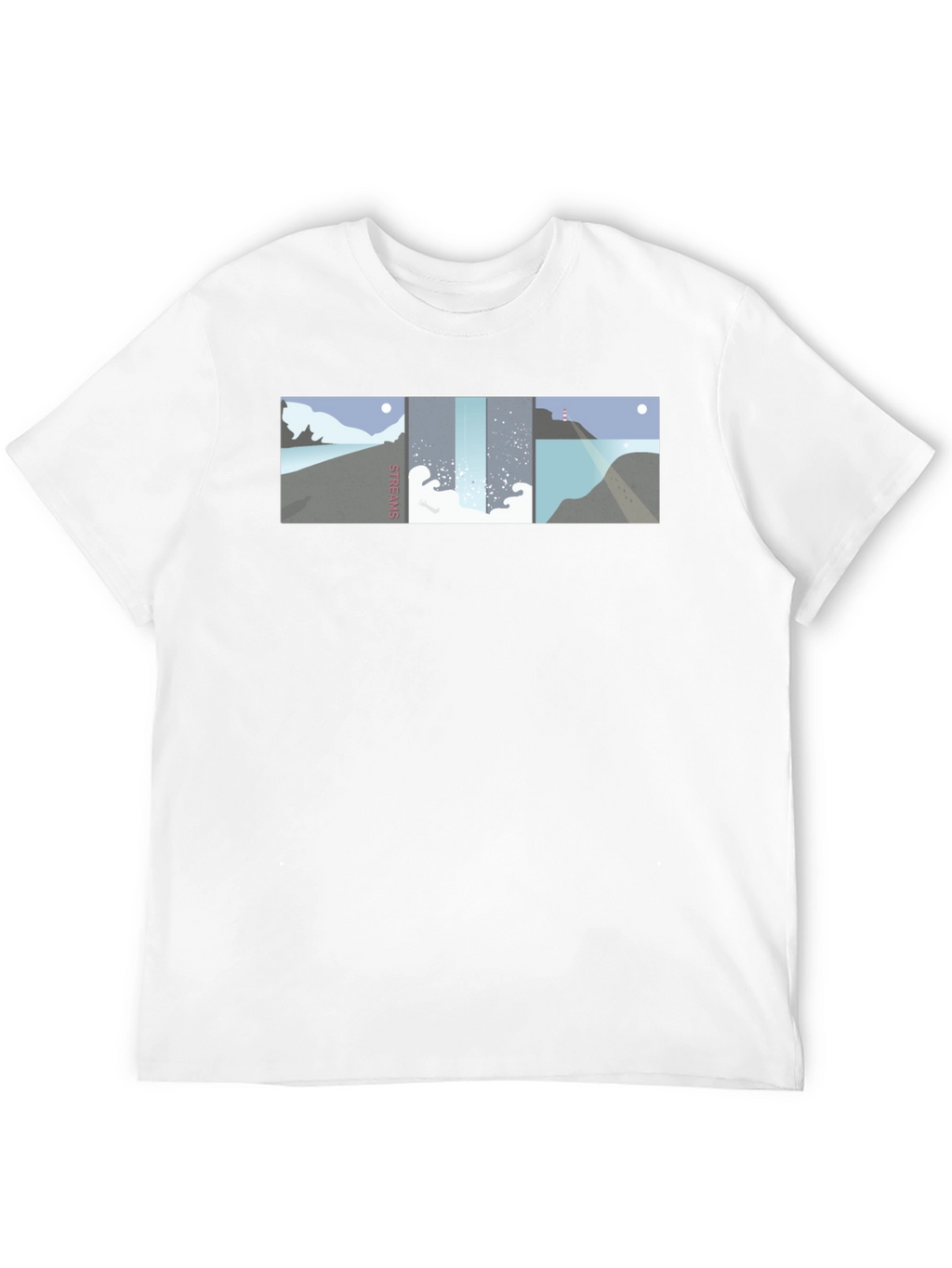 Streams Graphic Tee - Modern Coastal Landscape Design