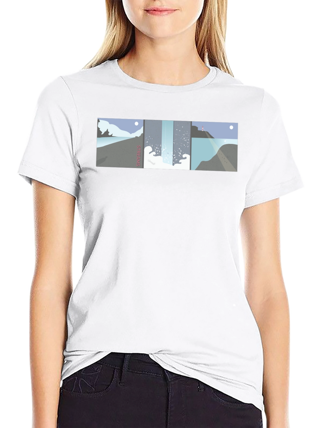 Streams Graphic Tee - Modern Coastal Landscape Design