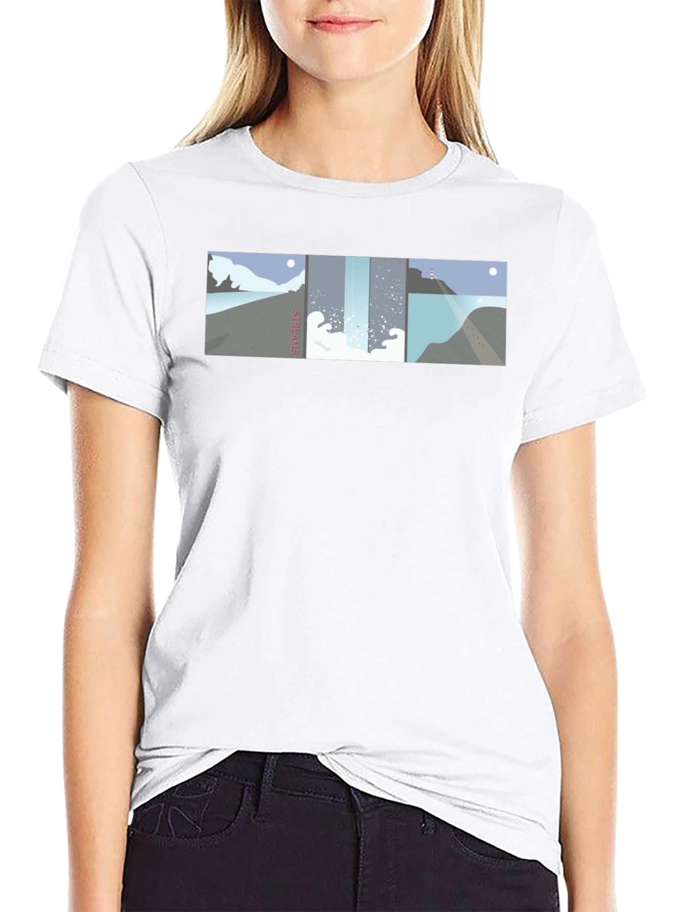 Streams Graphic Tee - Modern Coastal Landscape Design