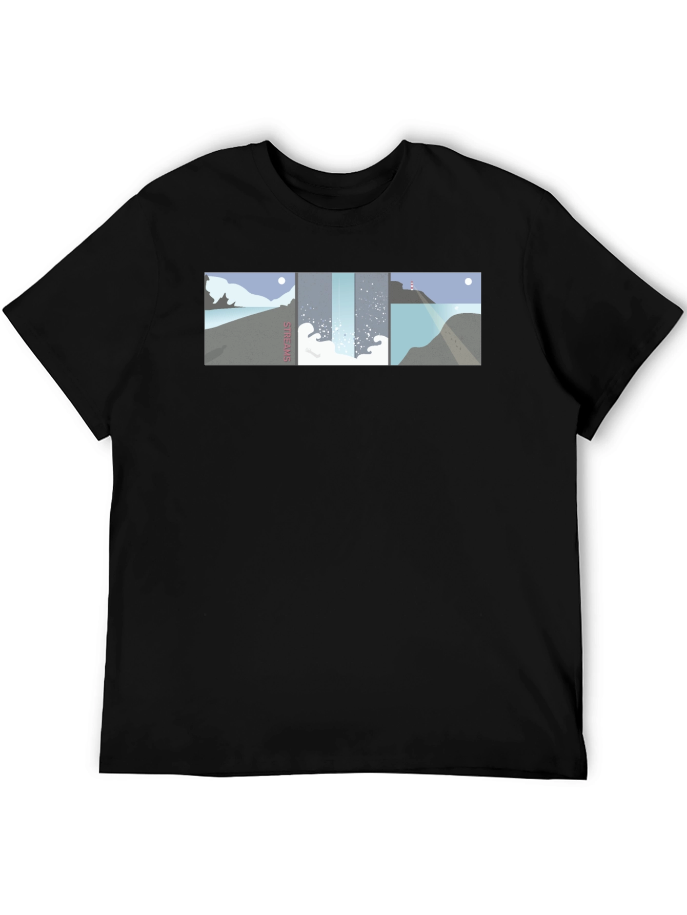 Streams Graphic Tee - Modern Coastal Landscape Design