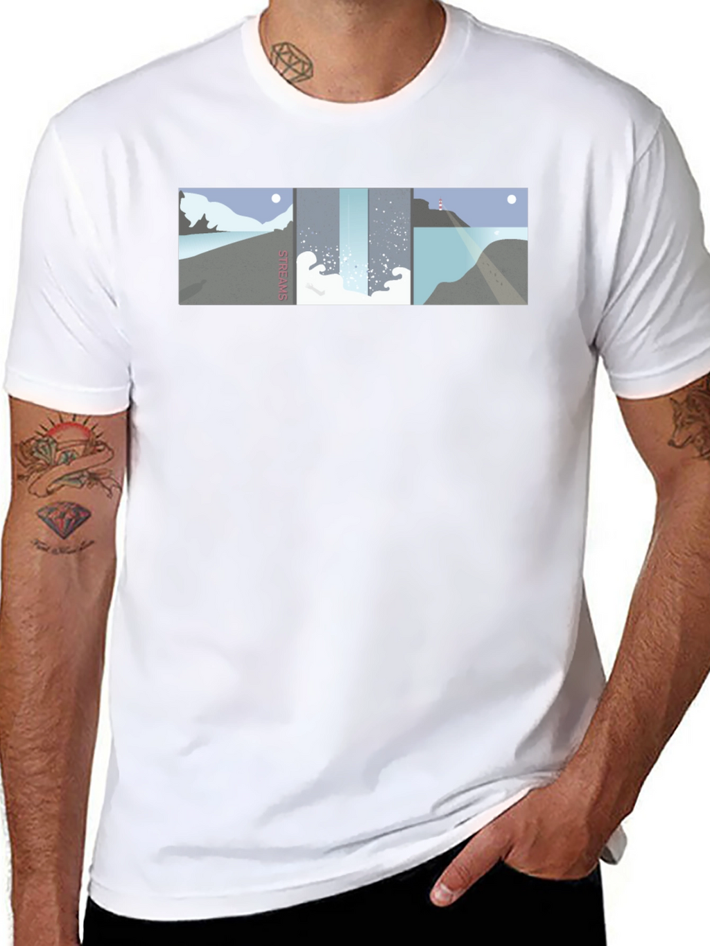 Streams Graphic Tee - Modern Coastal Landscape Design