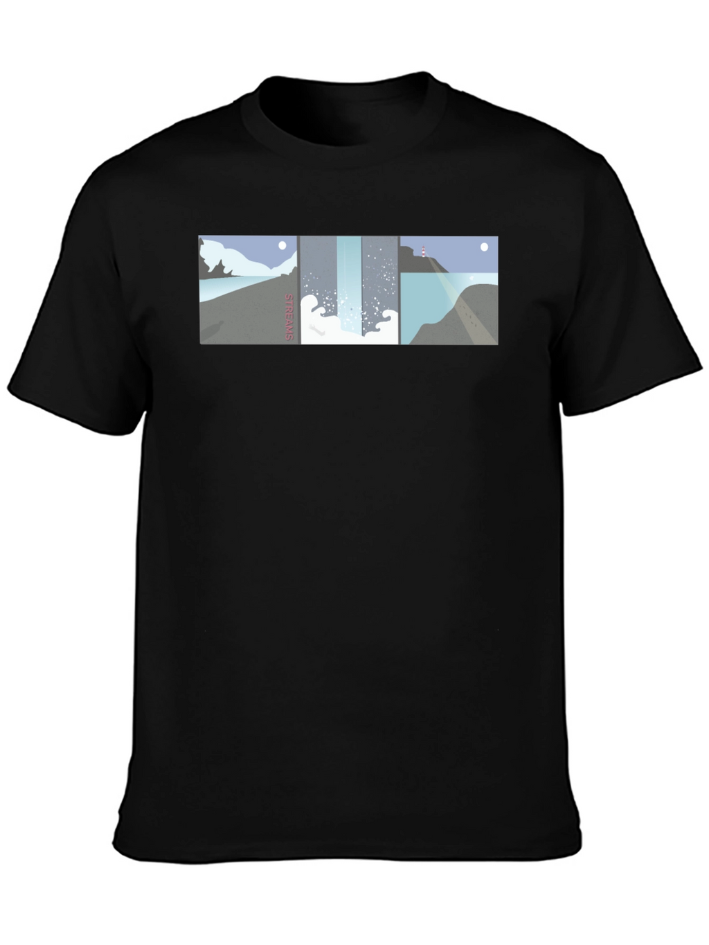 Streams Graphic Tee - Modern Coastal Landscape Design