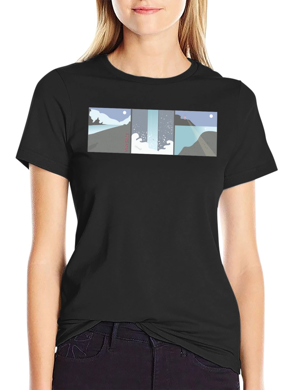 Streams Graphic Tee - Modern Coastal Landscape Design