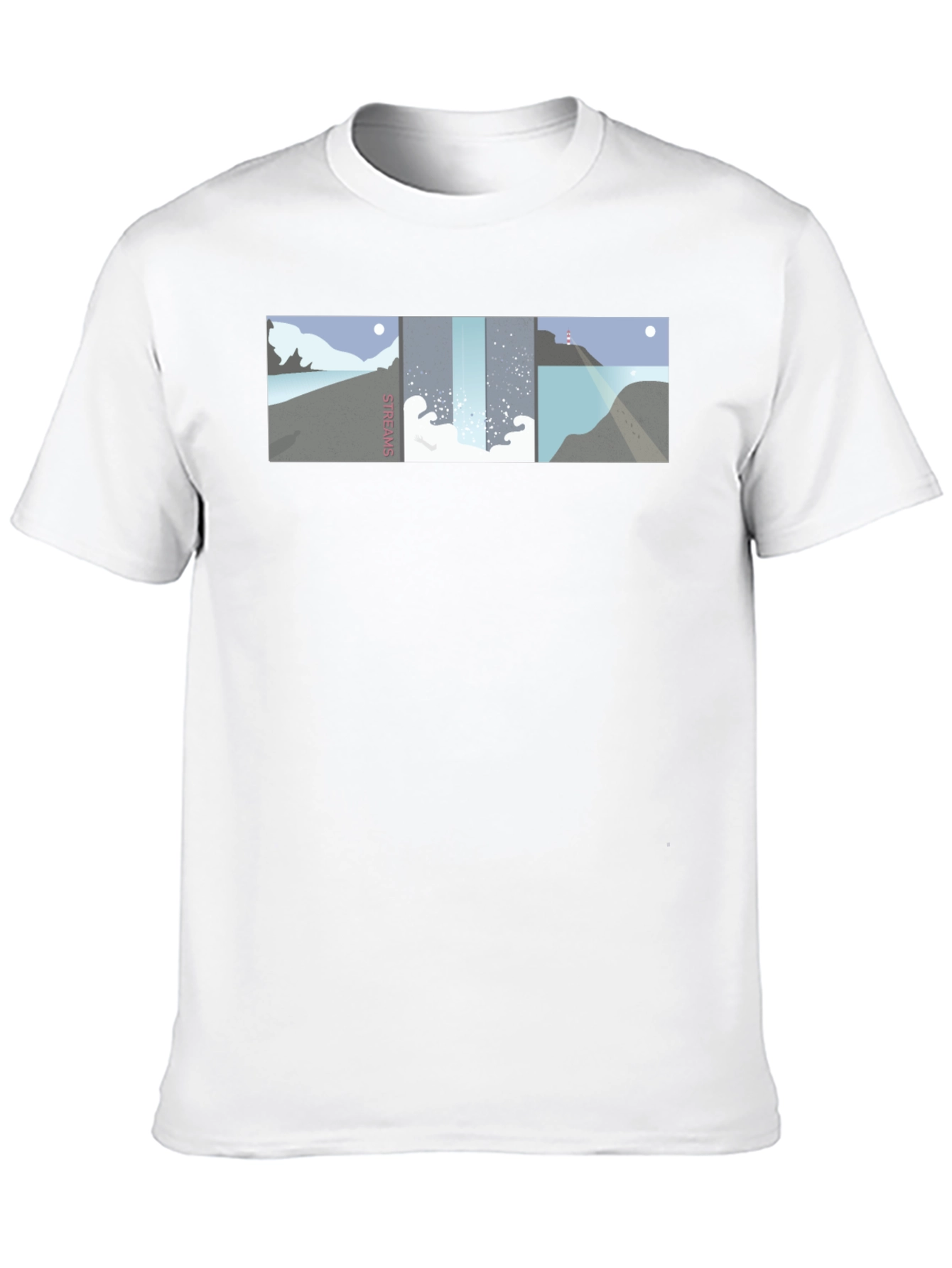 Streams Graphic Tee - Modern Coastal Landscape Design