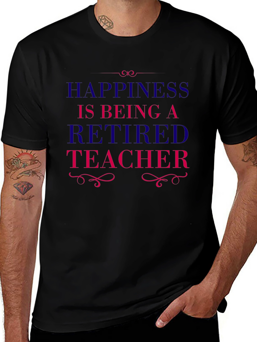 Retired Teacher Graphic Tee - Black