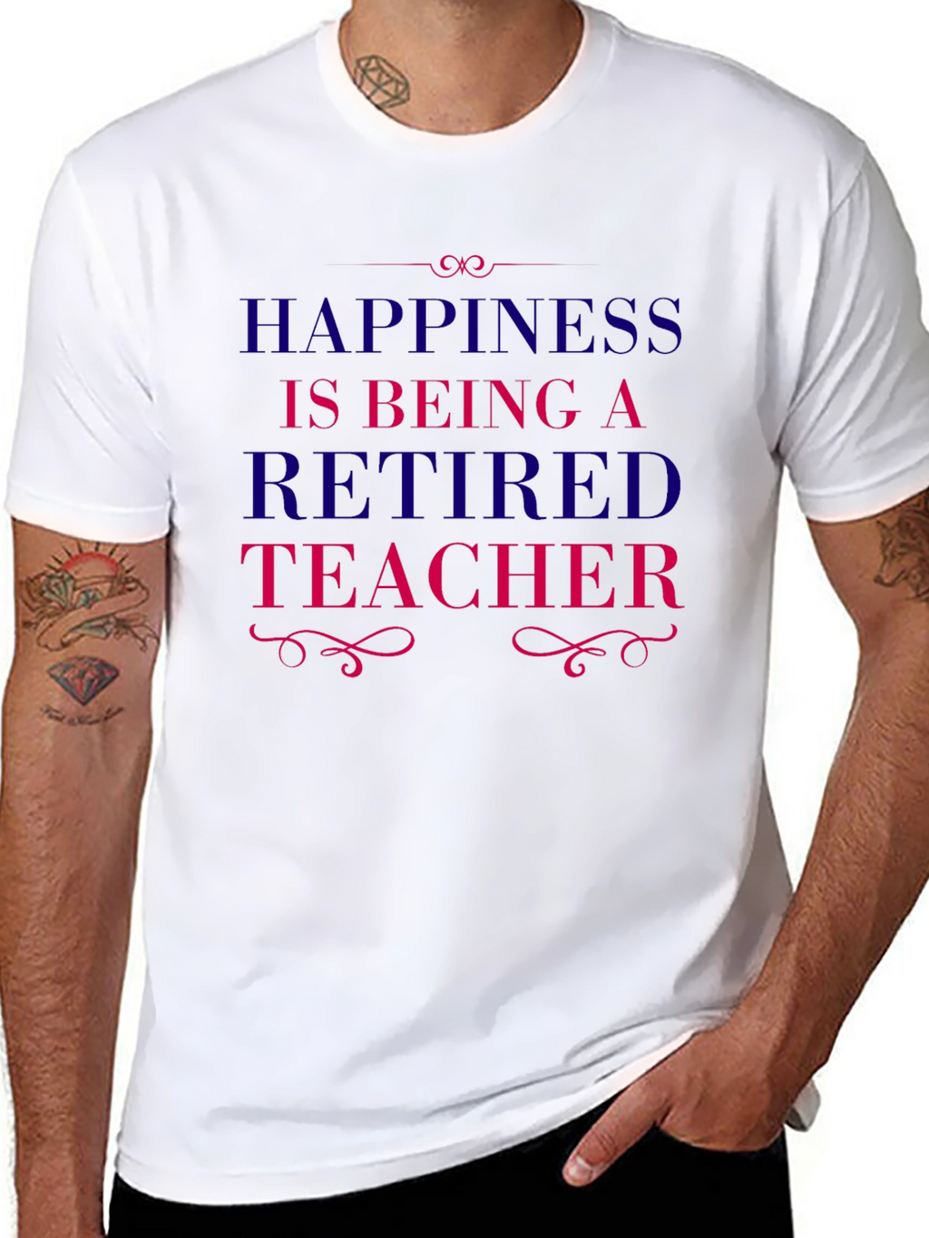 Retired Teacher Graphic Tee - Black