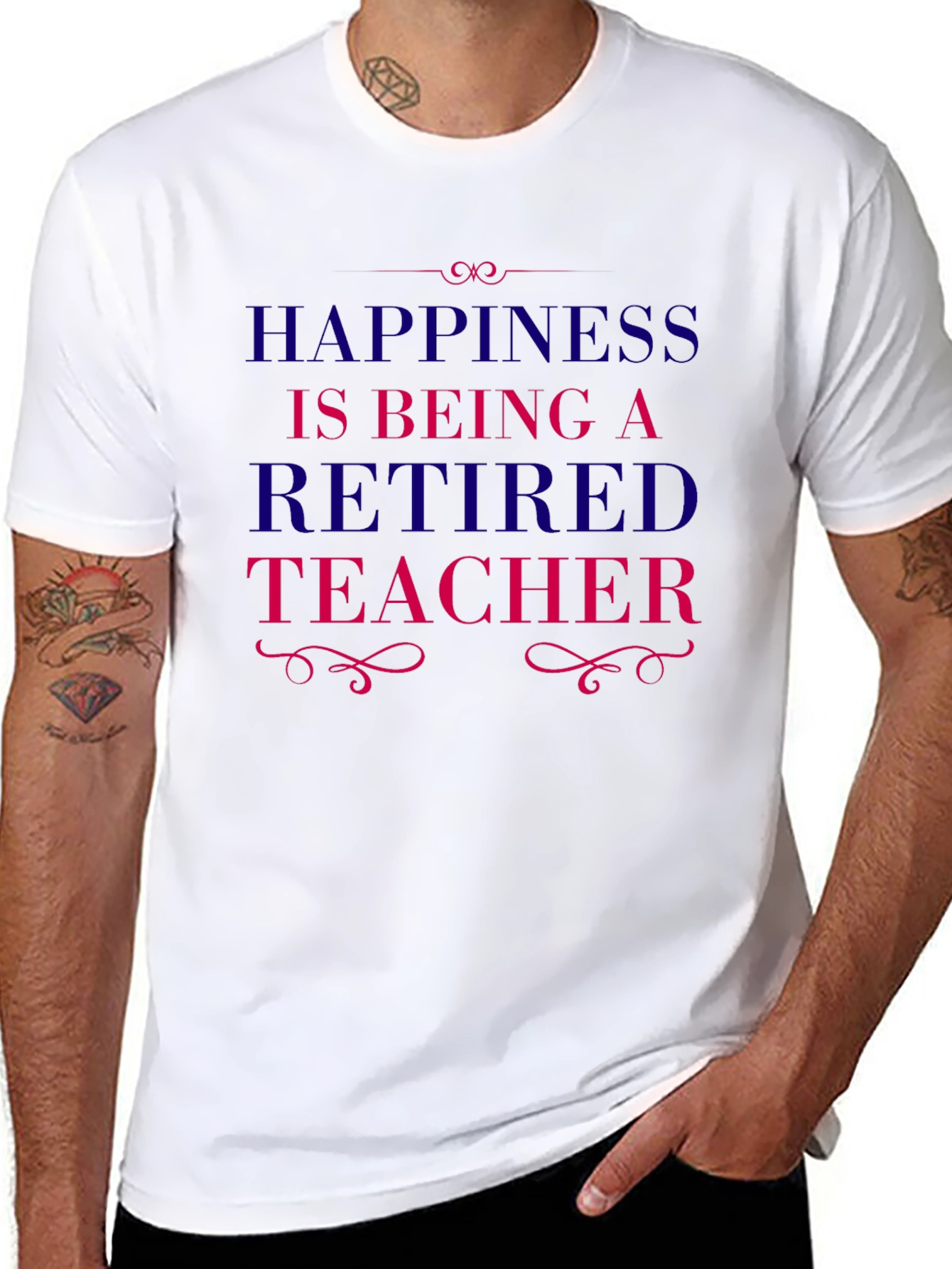 Retired Teacher Graphic Tee - Black