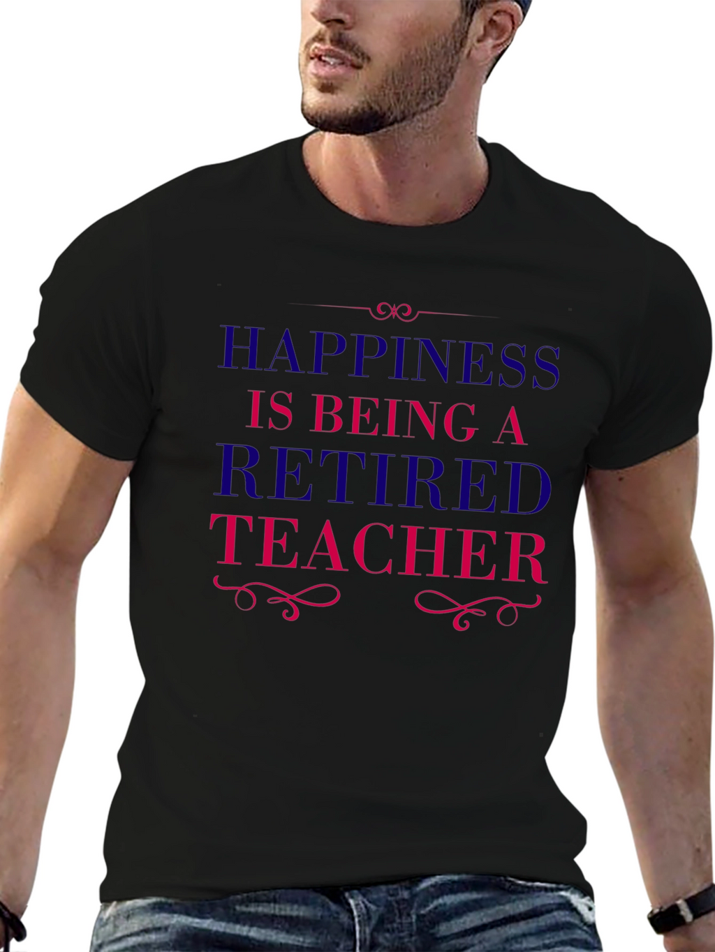 Retired Teacher Graphic Tee - Black