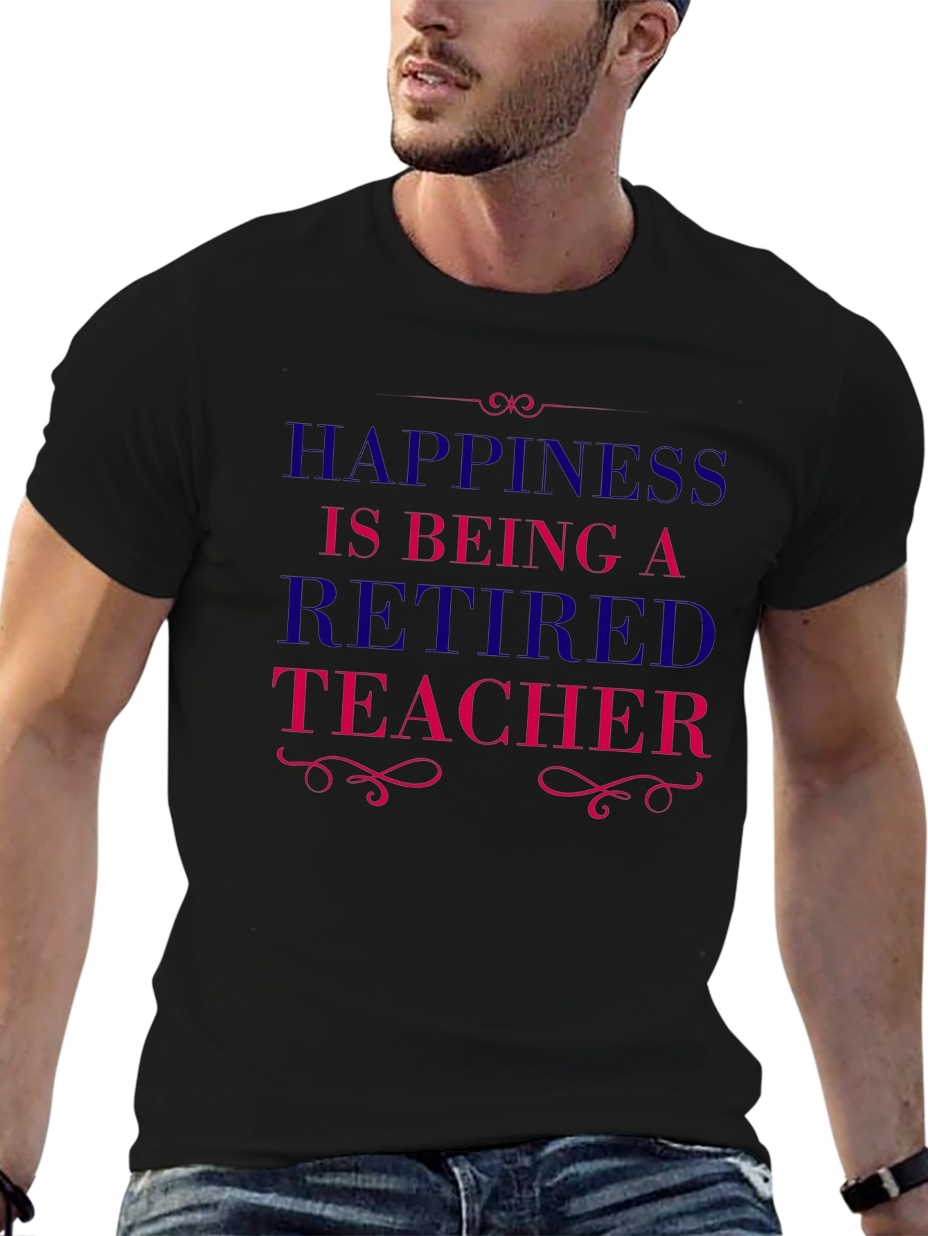 Retired Teacher Graphic Tee - Black