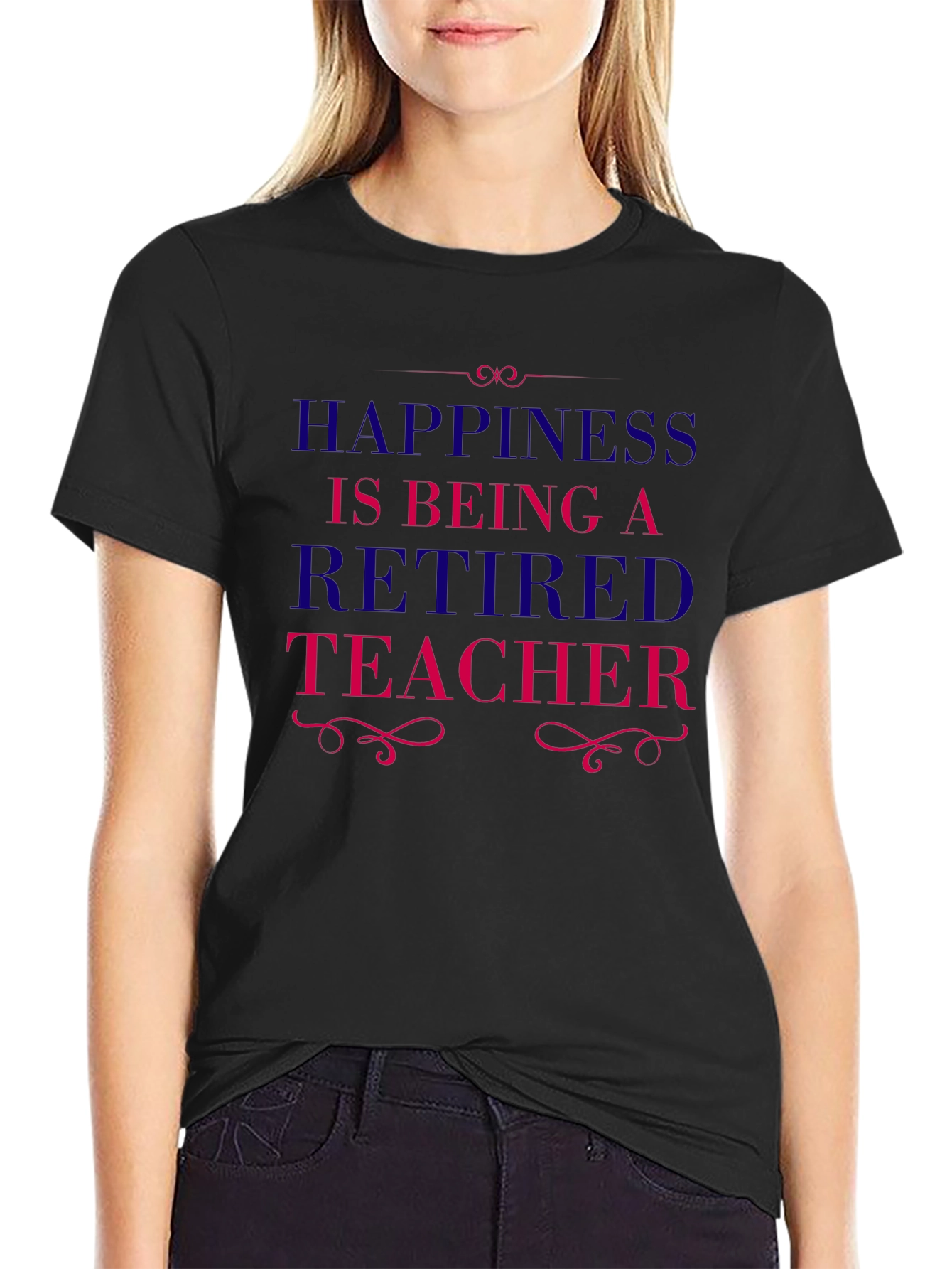 Retired Teacher Graphic Tee - Black