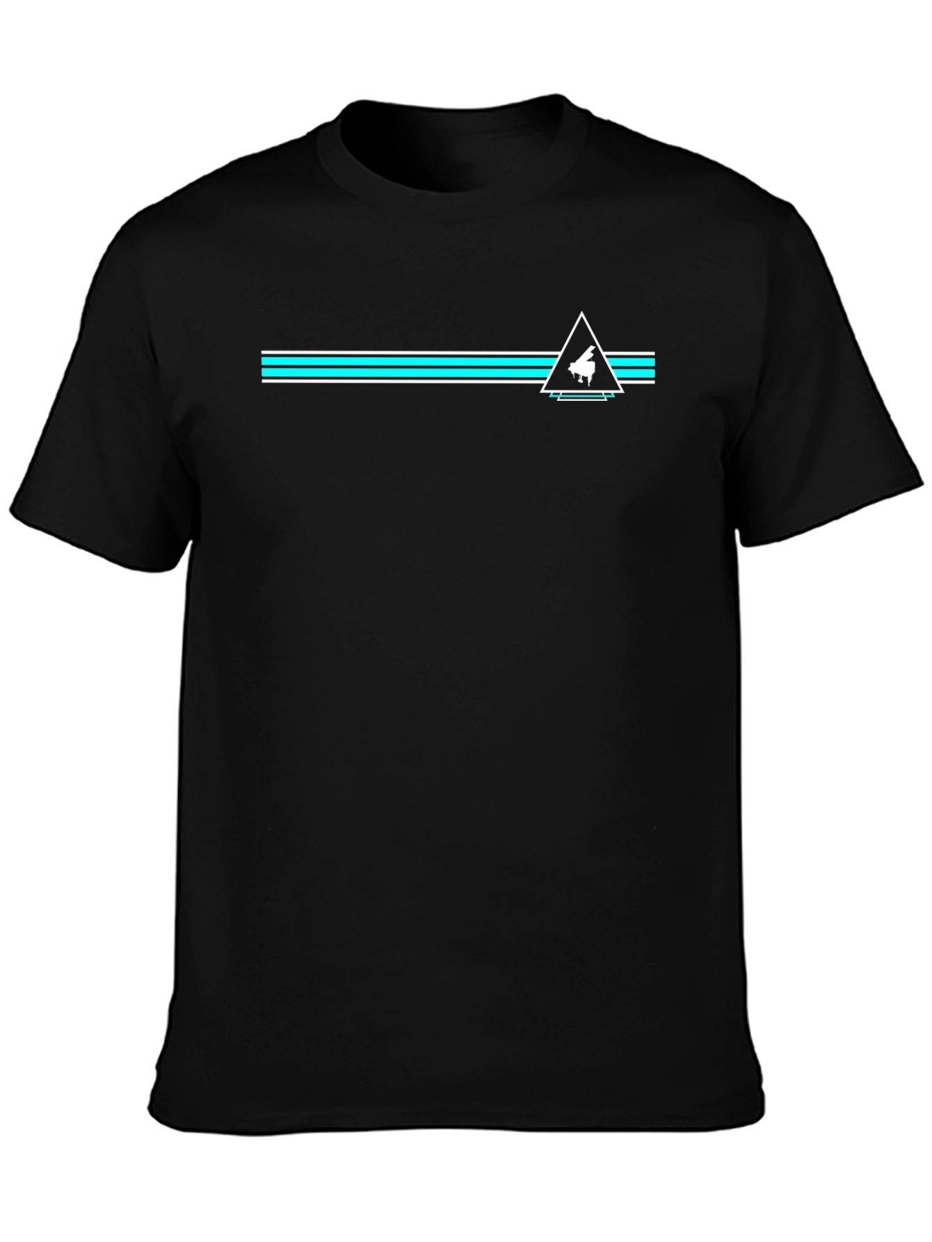 Piano Triangle Graphic Black T-Shirt