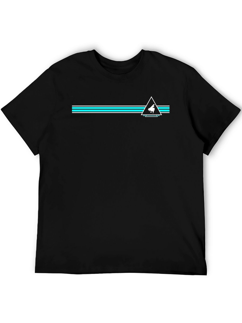 Piano Triangle Graphic Black T-Shirt