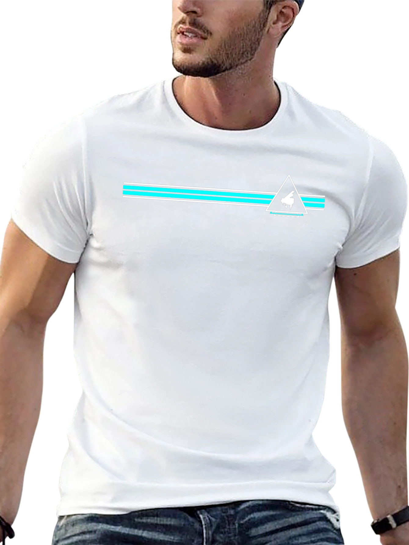 Piano Triangle Graphic Black T-Shirt