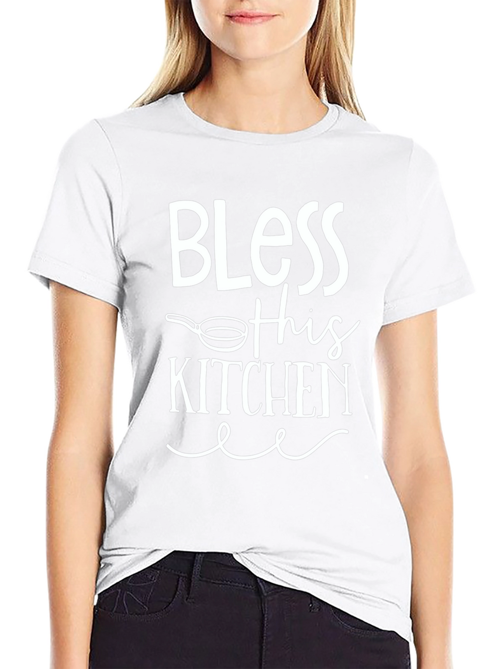Bless This Kitchen Graphic Tee - Black