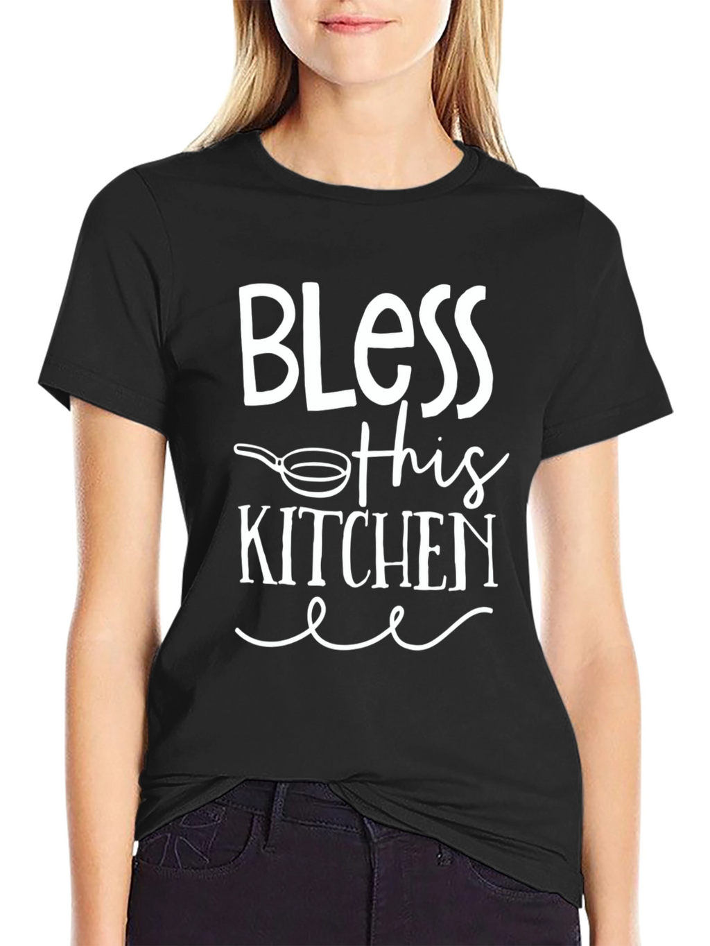 Bless This Kitchen Graphic Tee - Black