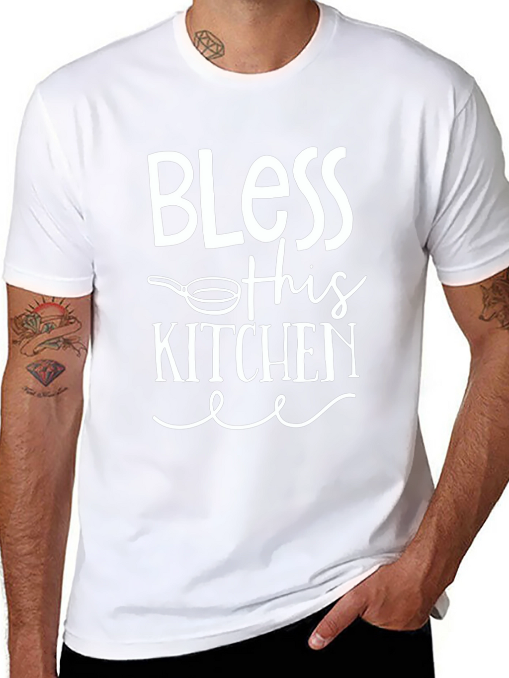 Bless This Kitchen Graphic Tee - Black