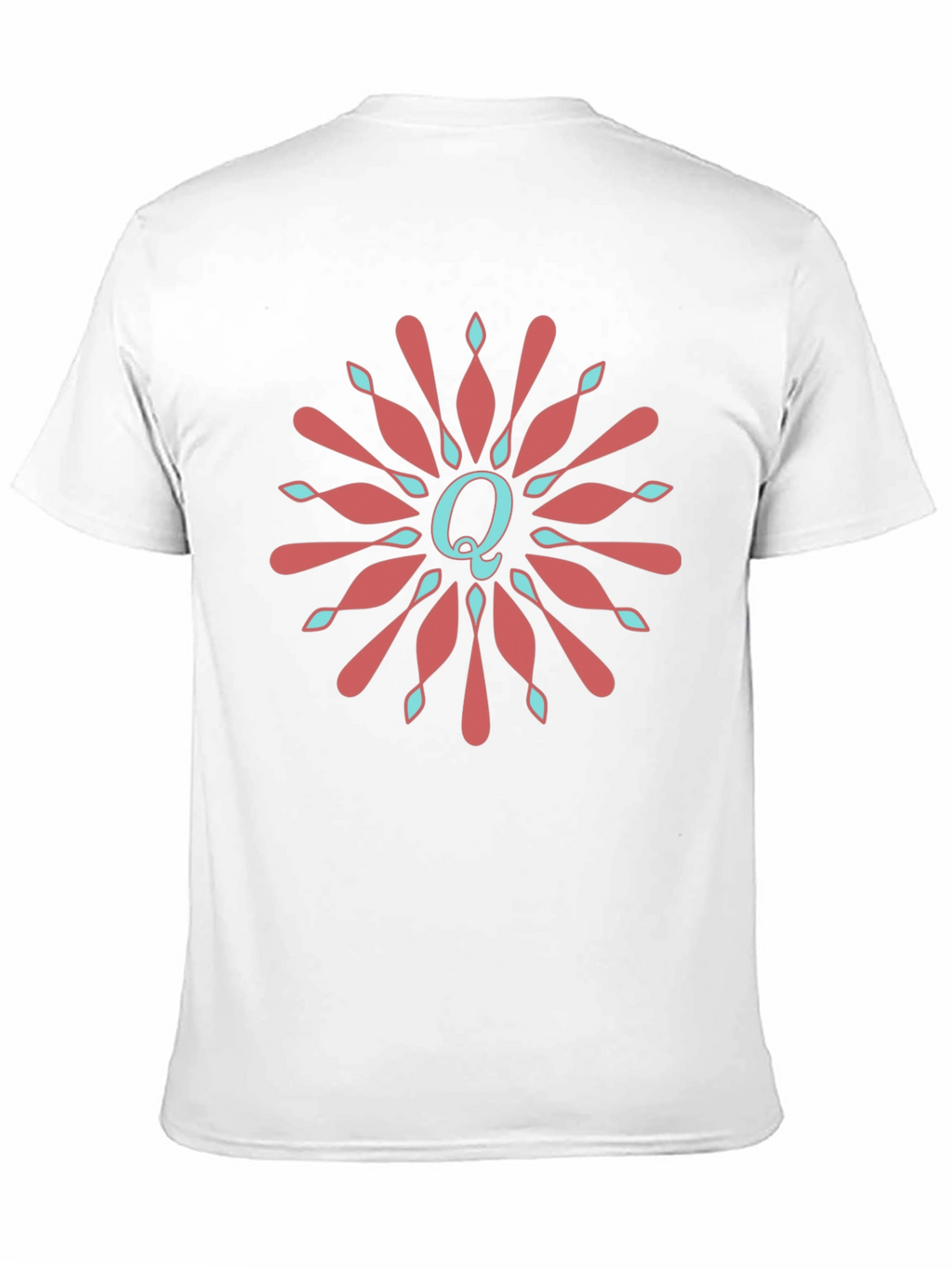 Letter Q Floral Medallion Graphic Tee - Black
