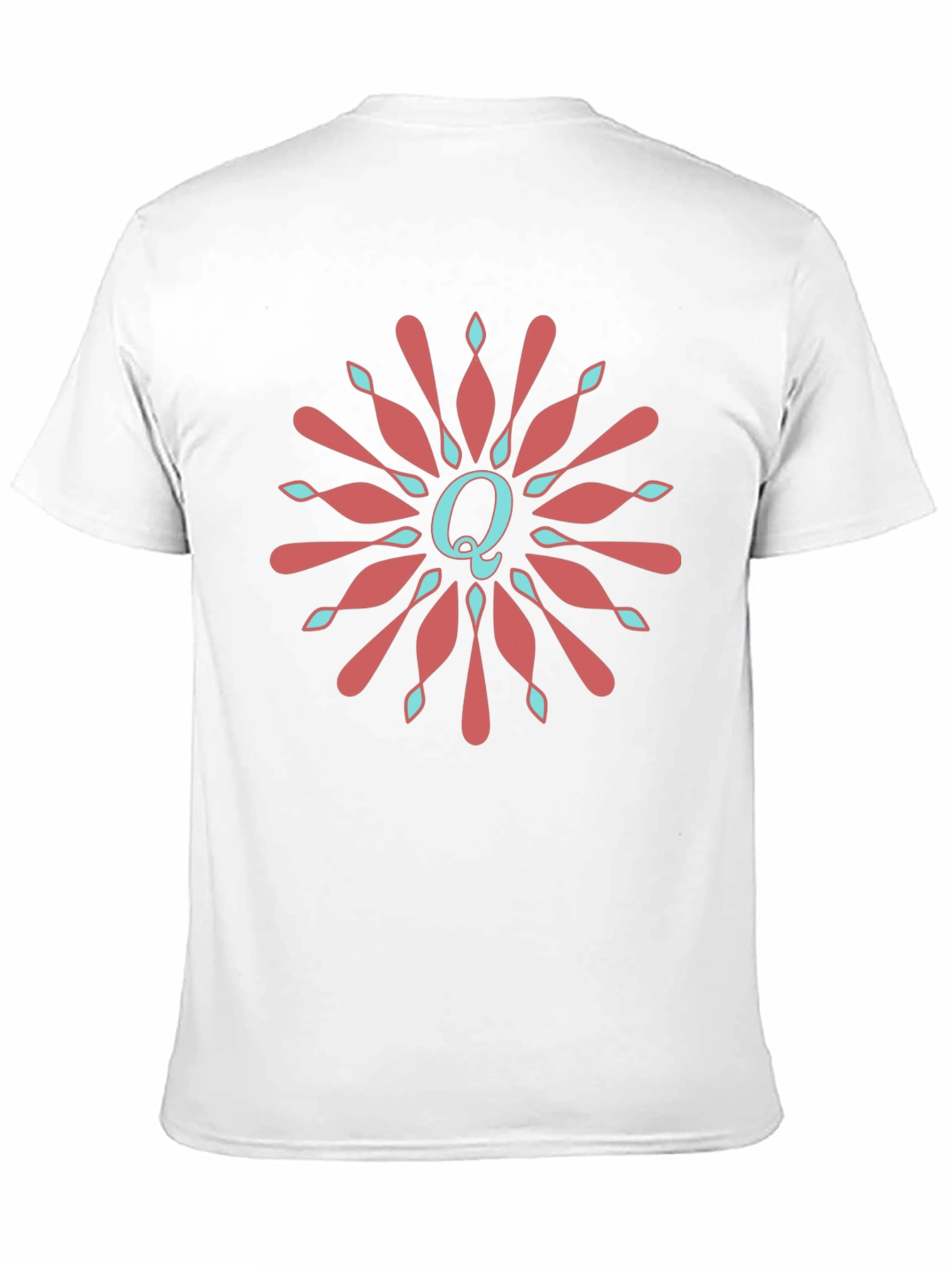 Letter Q Floral Medallion Graphic Tee - Black