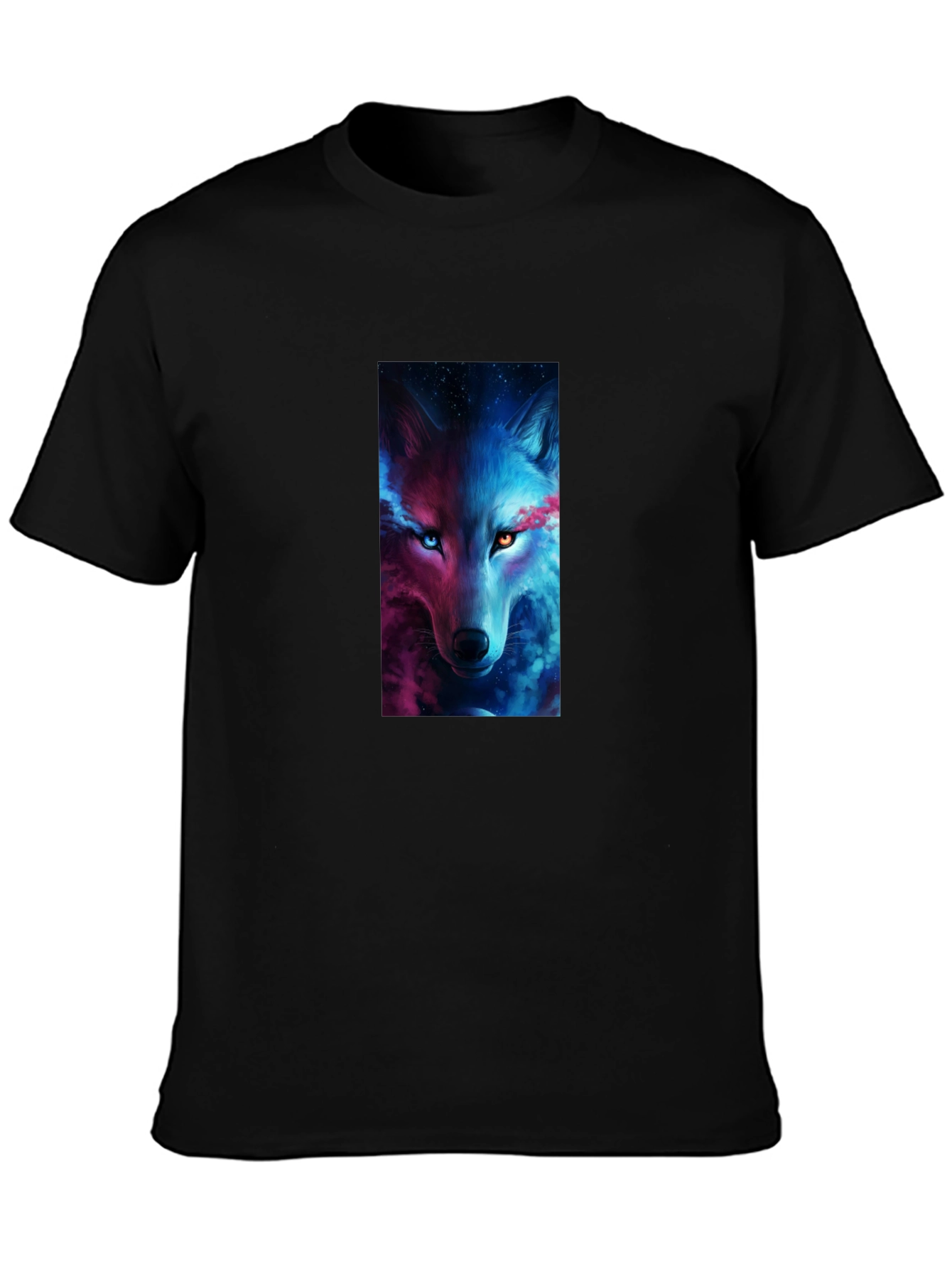Mystic Wolf Graphic Black T-Shirt