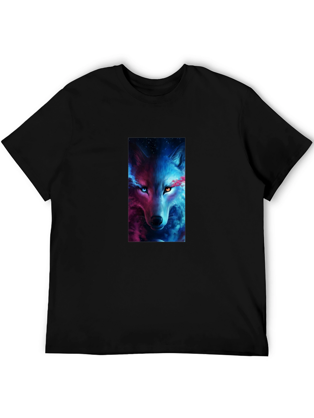 Mystic Wolf Graphic Black T-Shirt