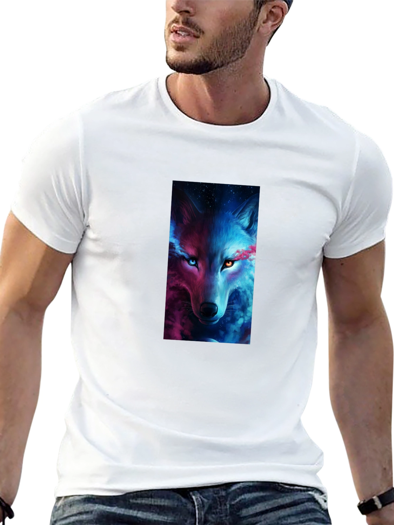 Mystic Wolf Graphic Black T-Shirt