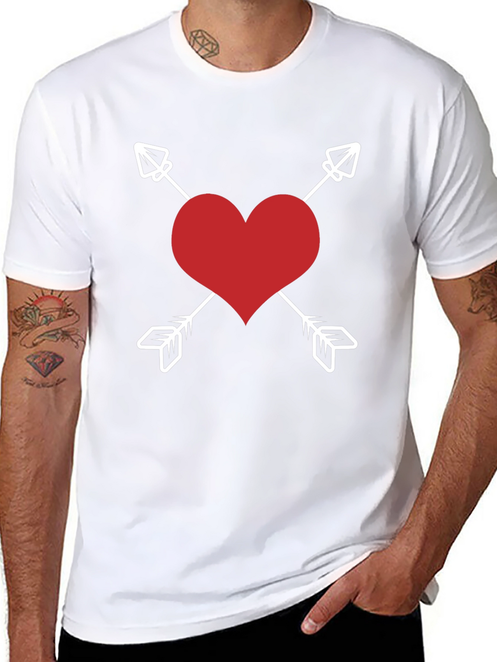 Heart Arrows Graphic Tee - Black Valentines Day Shirt