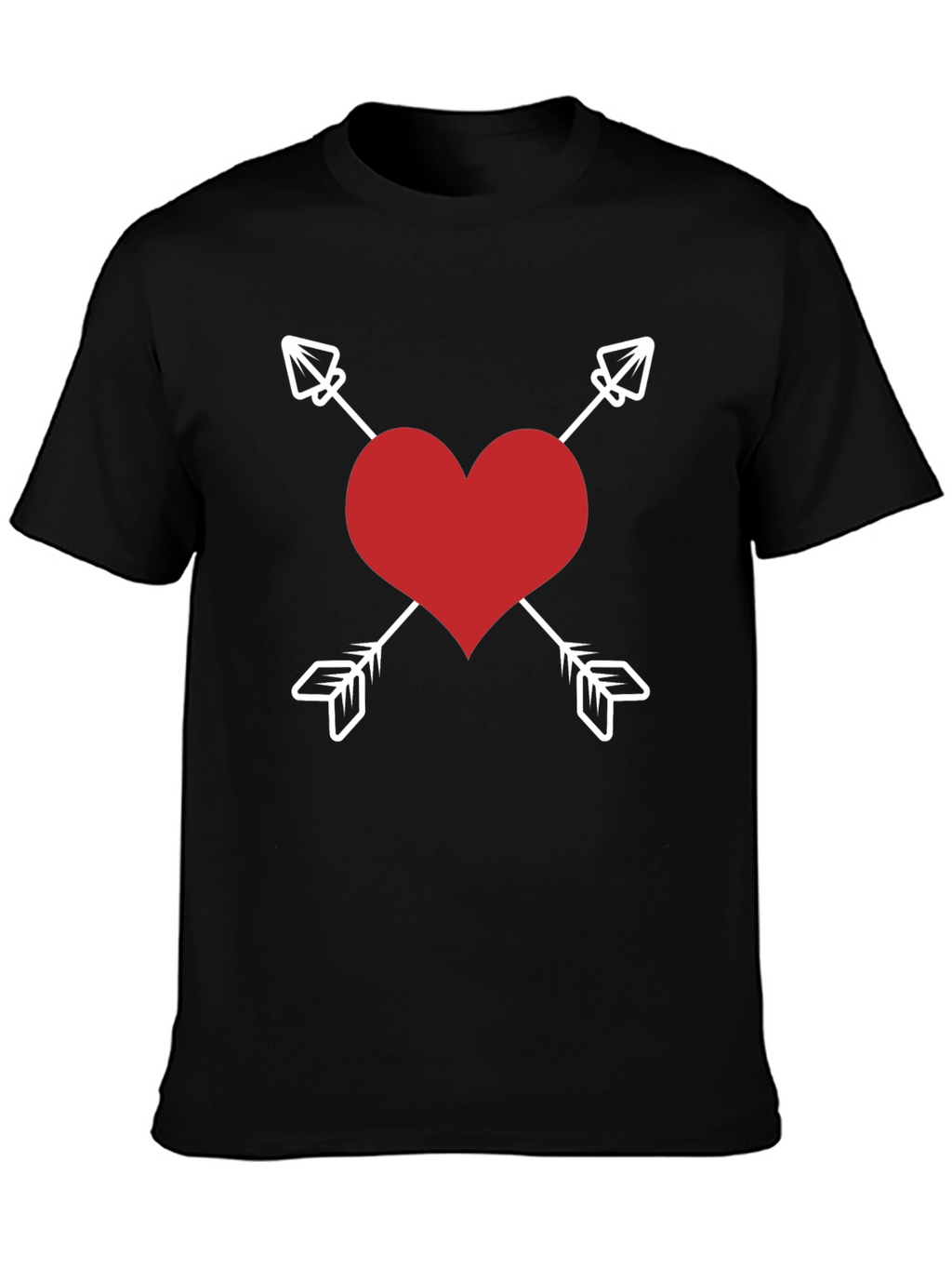 Heart Arrows Graphic Tee - Black Valentines Day Shirt